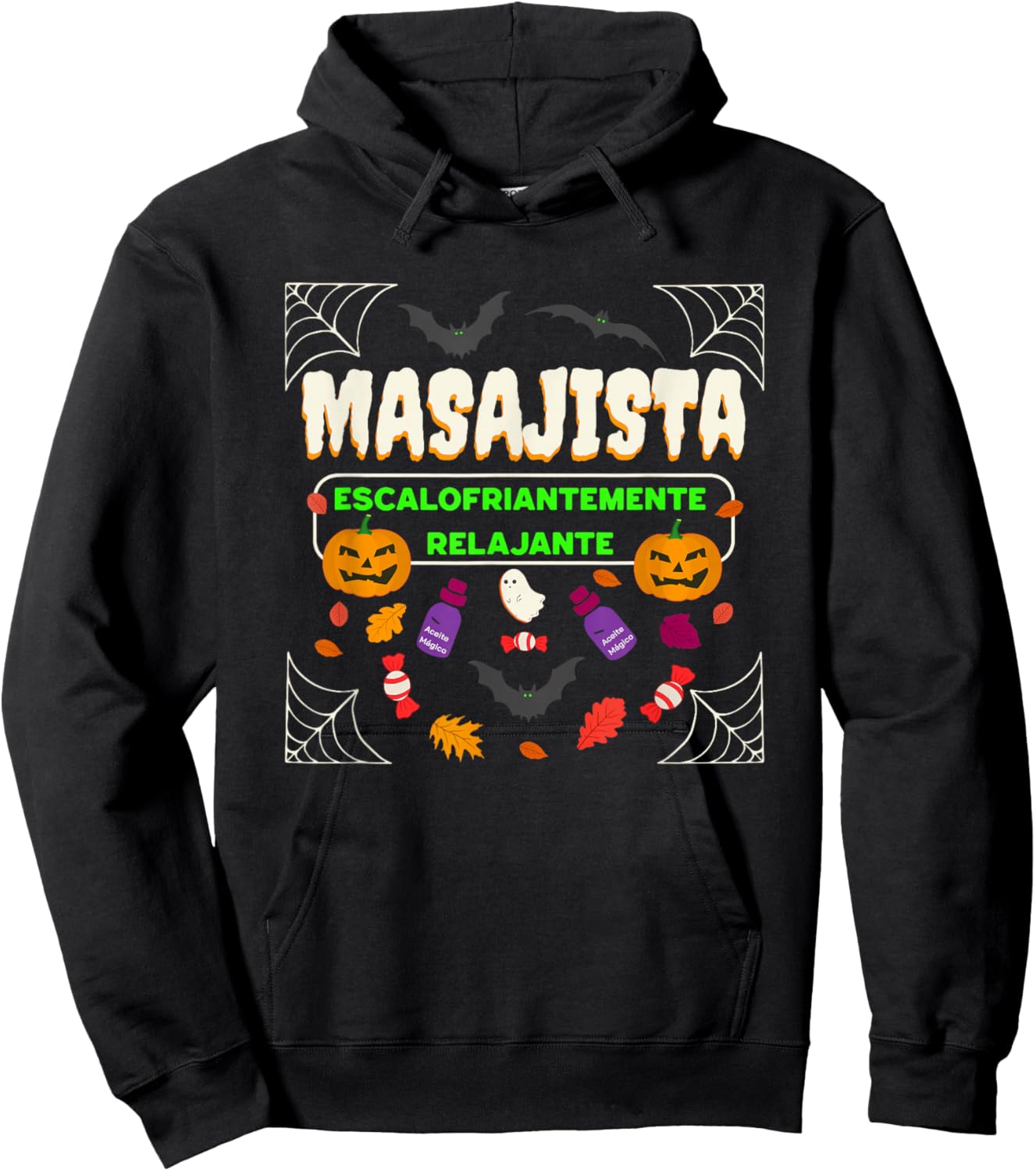 Funny Masseur – Chillingly Relaxing Halloween Hoodie - Hoodie | Black