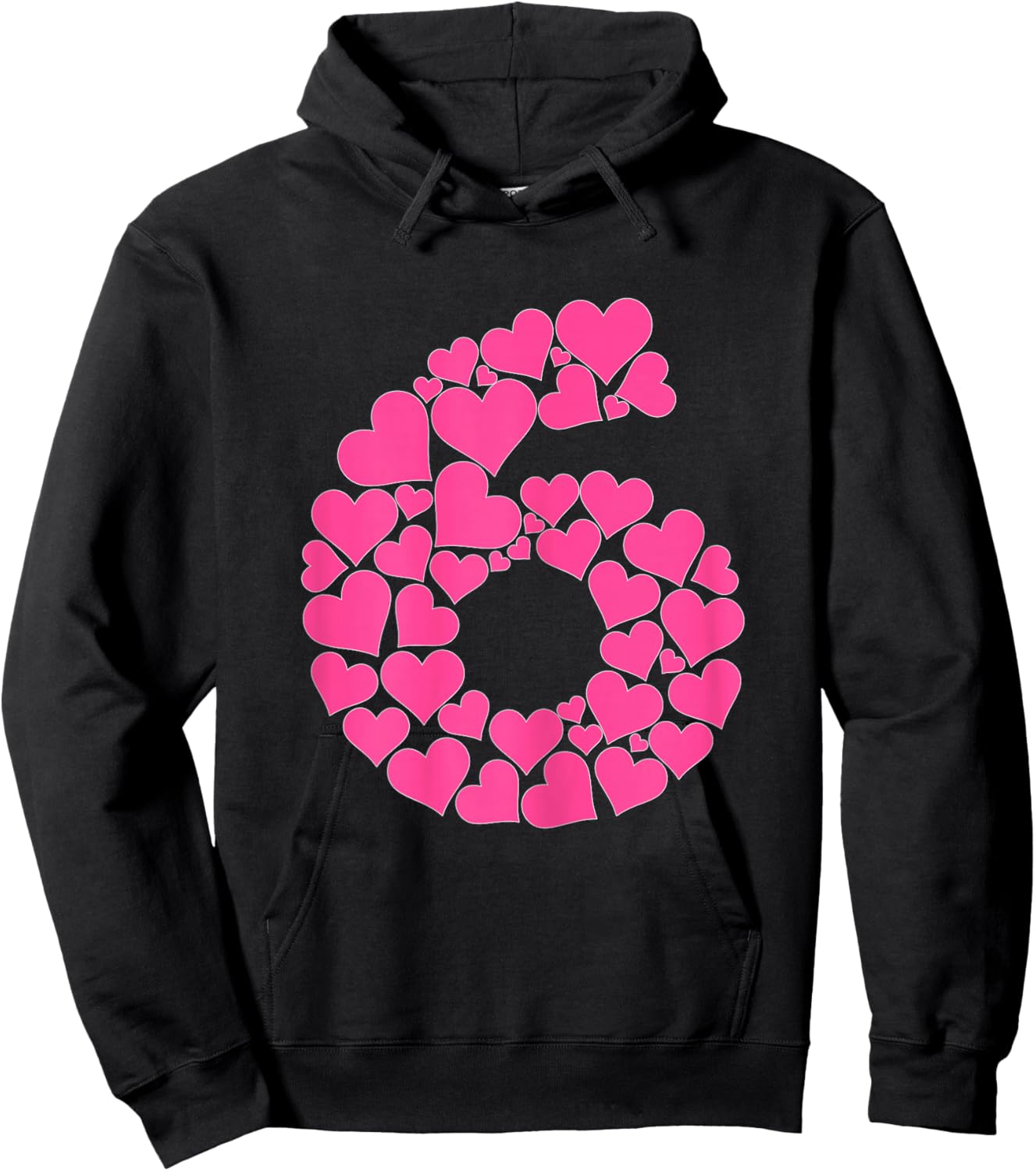Cute Heart Number 6 Maths Day Costume for Girls 6th Birthday Hoodie - Hoodie | Black