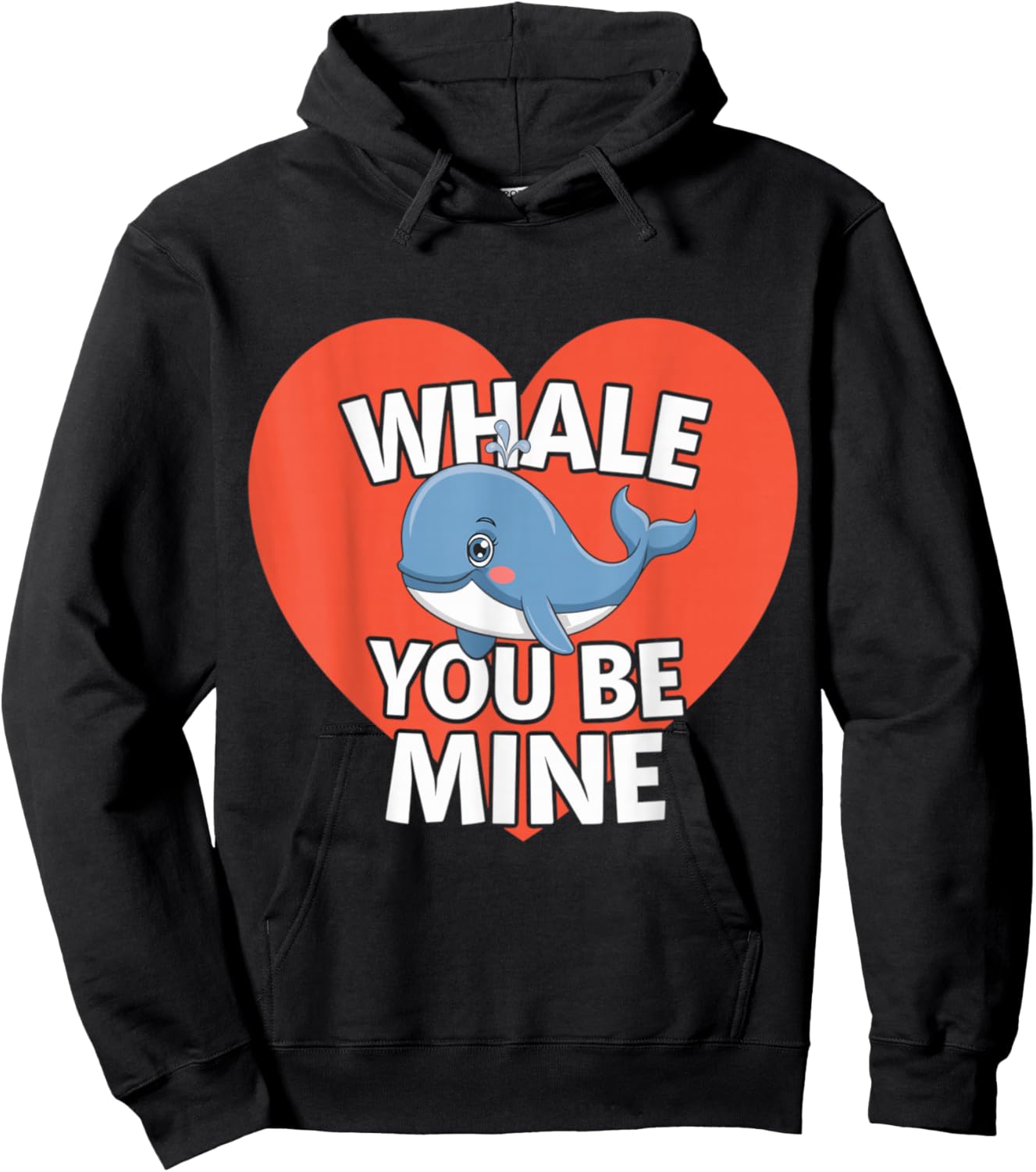 Whale You Be Mine Valentines Day Pun Hoodie - Hoodie | Black