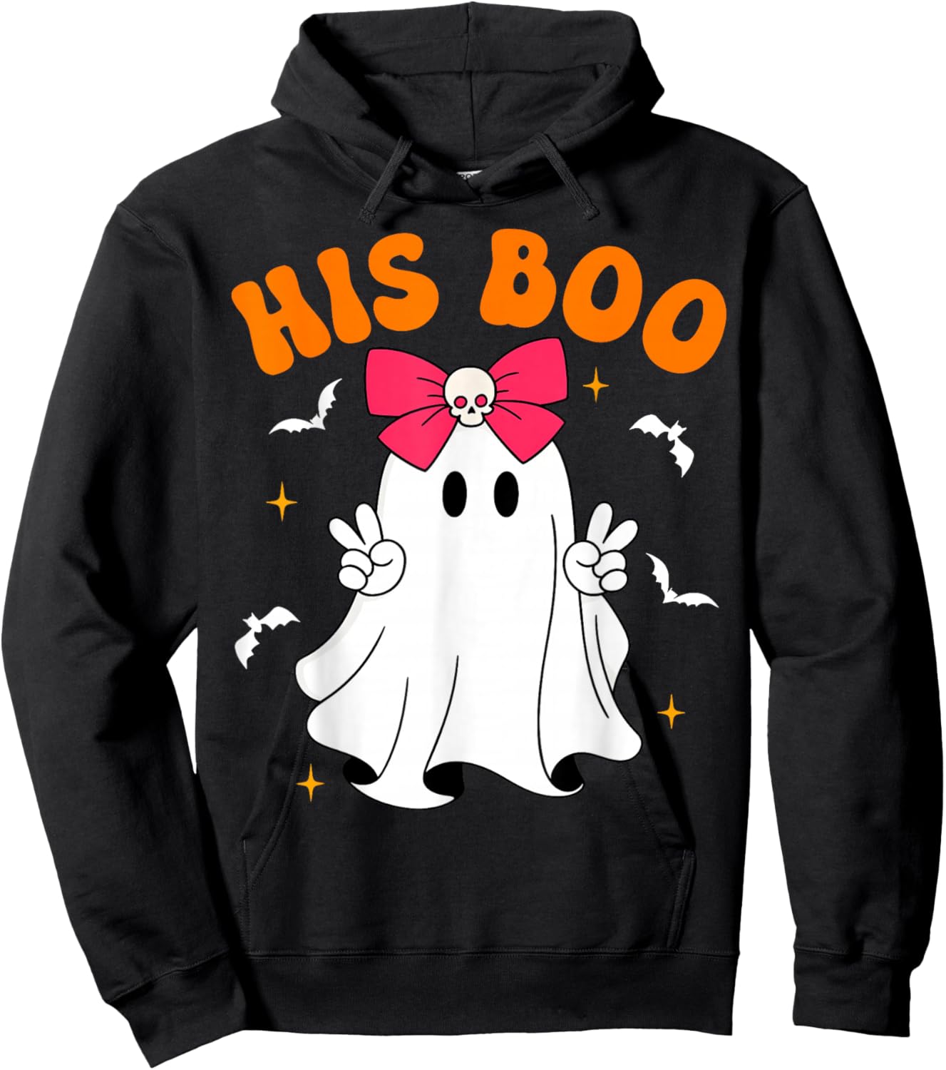 Her Boo & His Boo Funny Matching Halloween Couples Hoodie - Hoodie | Black