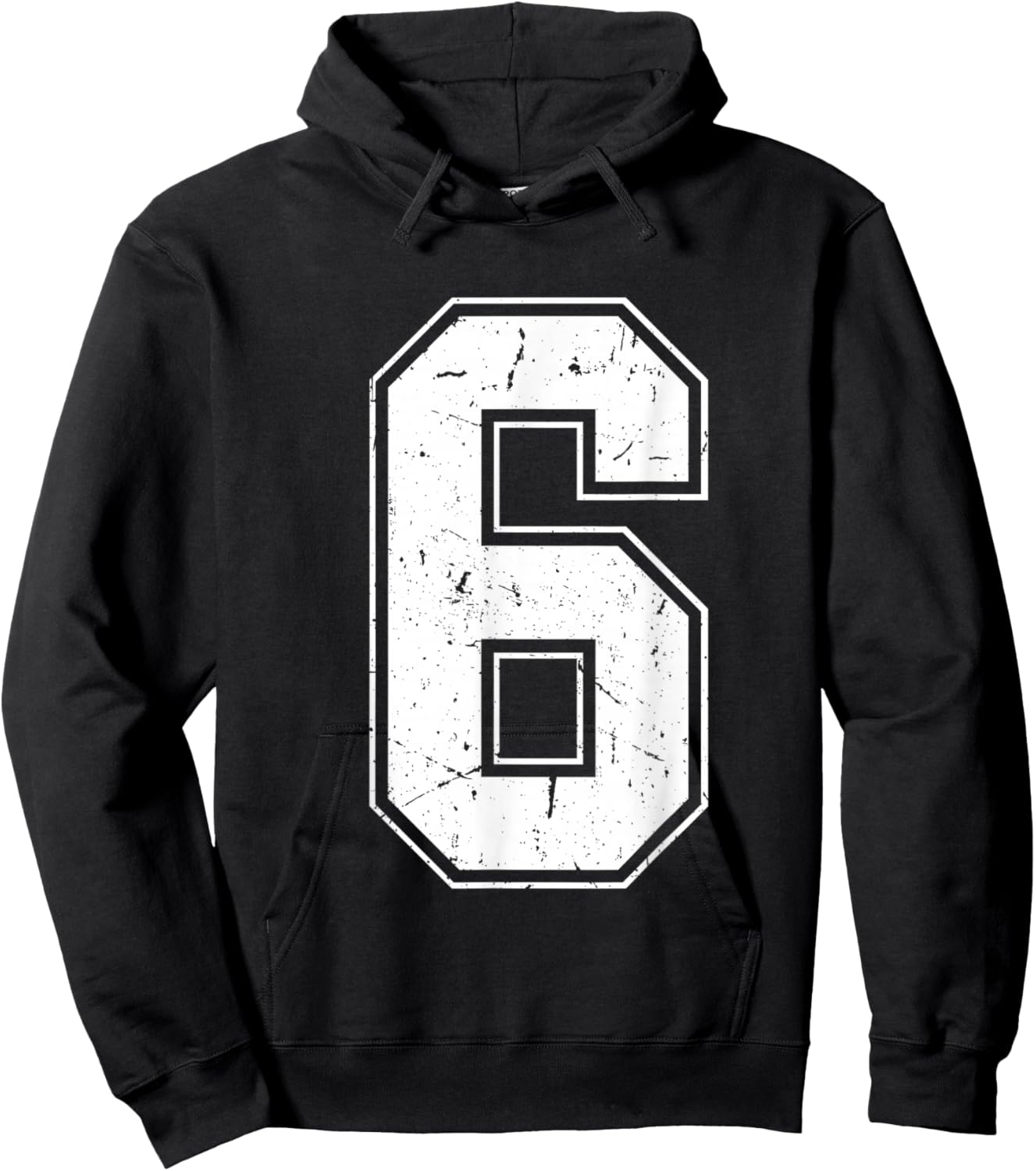 Number 6 Matching Costume 67 Meme Costume Distressed Retro Hoodie - Hoodie | Black