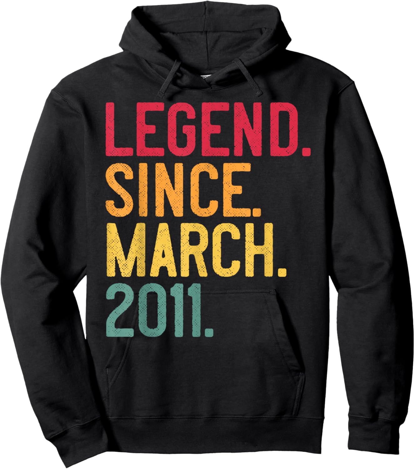Legend Since March 2011 15 Years Old 15th Birthday - Vintage Hoodie - Hoodie | Black