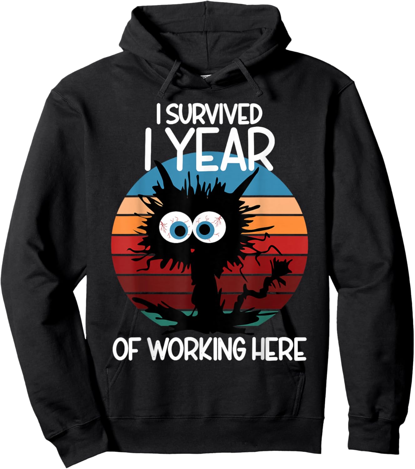 I Survived 1 Year of Working Here Hoodie - Hoodie | Black