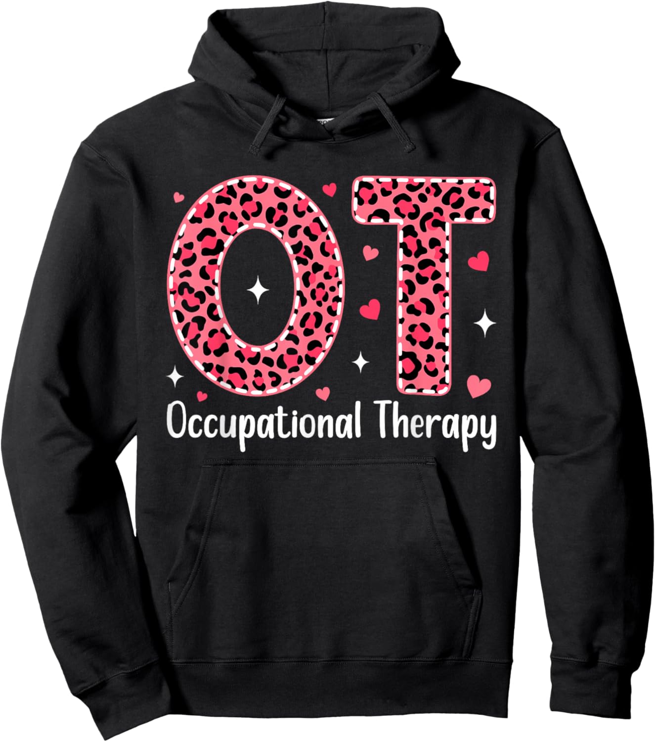 Occupational Therapy Leopard Valentine OT Therapist Hoodie - Hoodie | Black