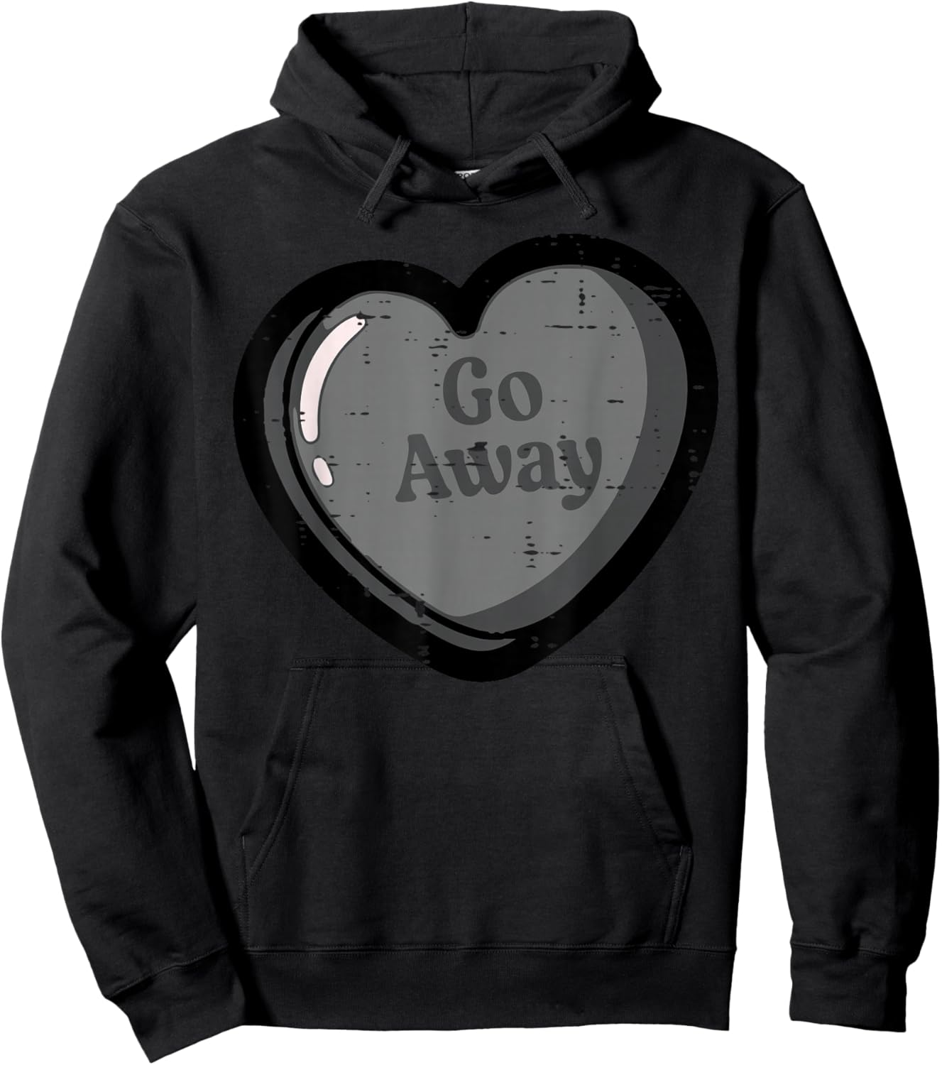 Anti Valentines Day Heart Tablet Go Away Funny Men Women Hoodie - Hoodie | Black