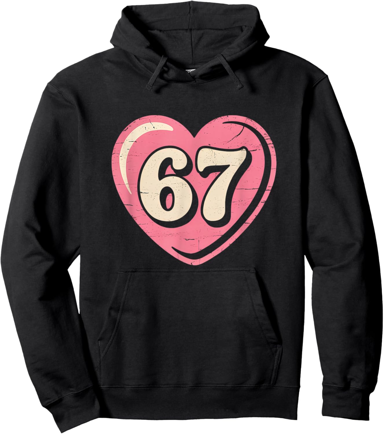 6 7 Meme Heart Gen Alpha Six Seven 67 Valentines Kids Girls Hoodie - Hoodie | Black