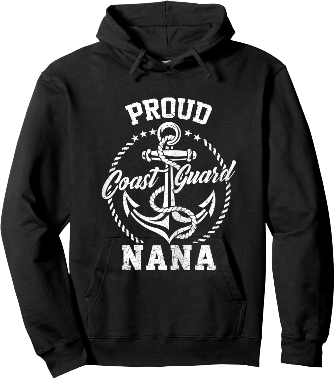 Proud Coast Guard Nana USCG Coastie Family Matching Hoodie - Hoodie | Black
