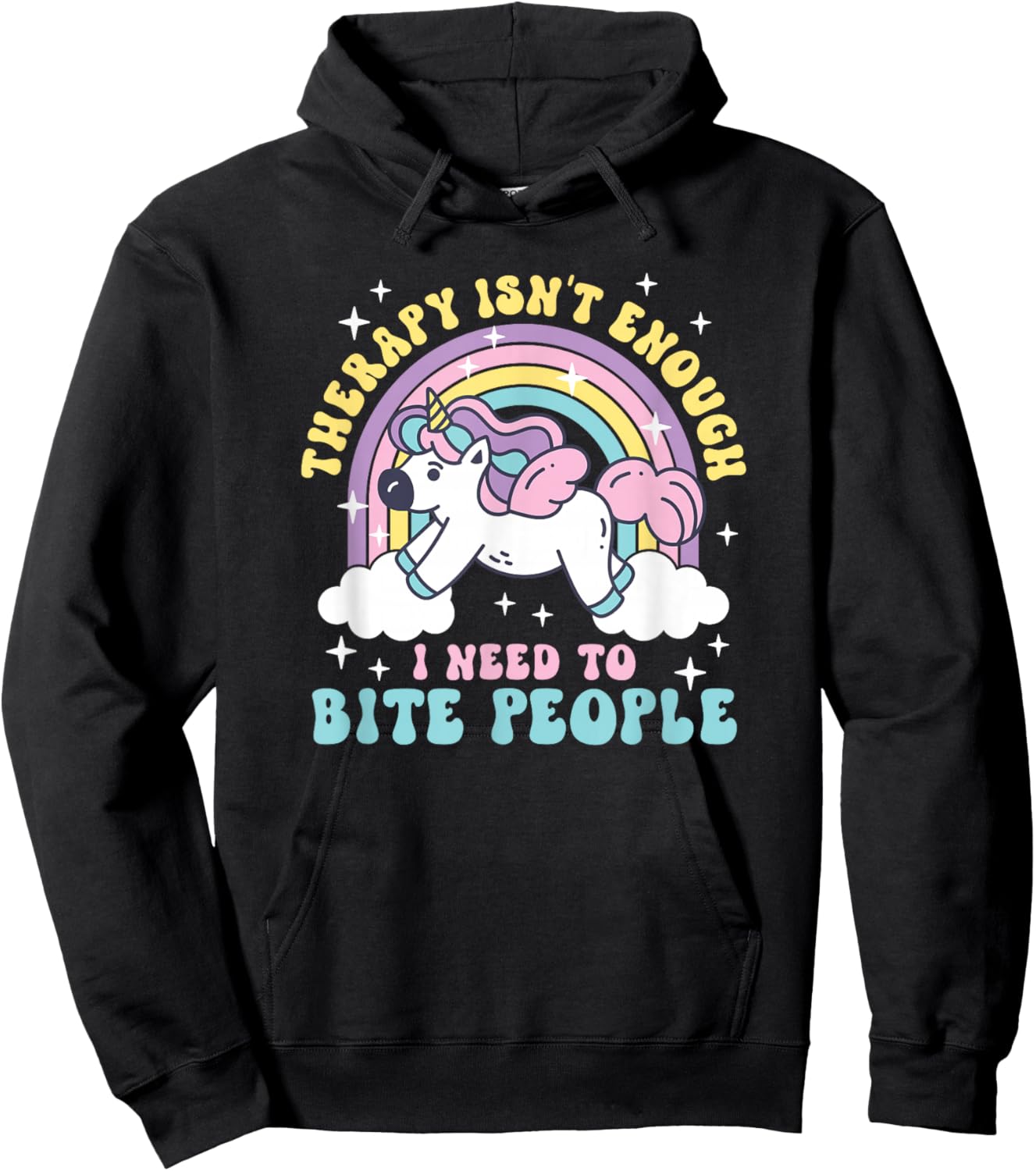 Therapy is Not Enough I Need to Bite People Hoodie - Hoodie | Black
