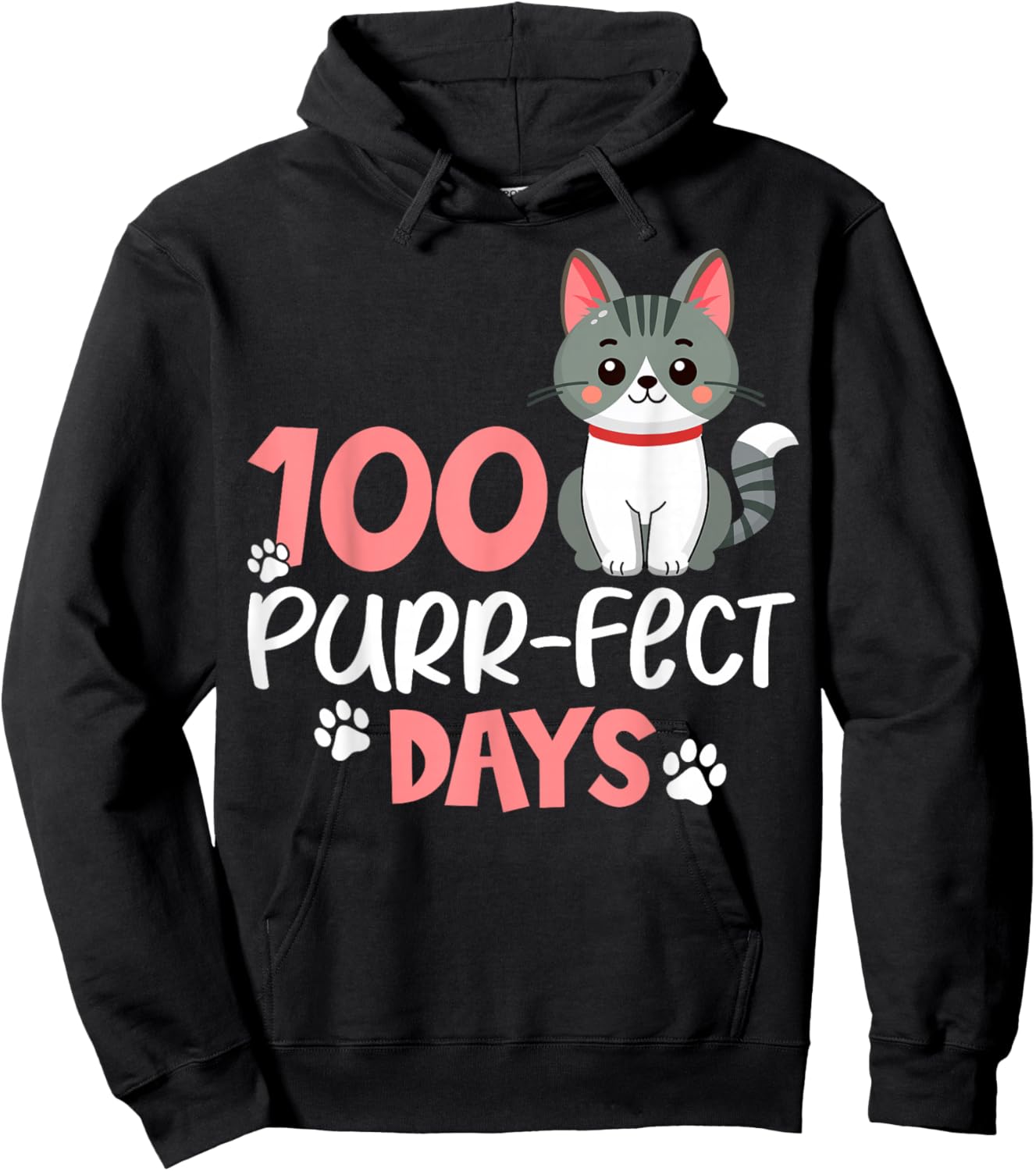100 Purrfect Days Cat Lover 100th Days of School Hoodie - Hoodie | Black