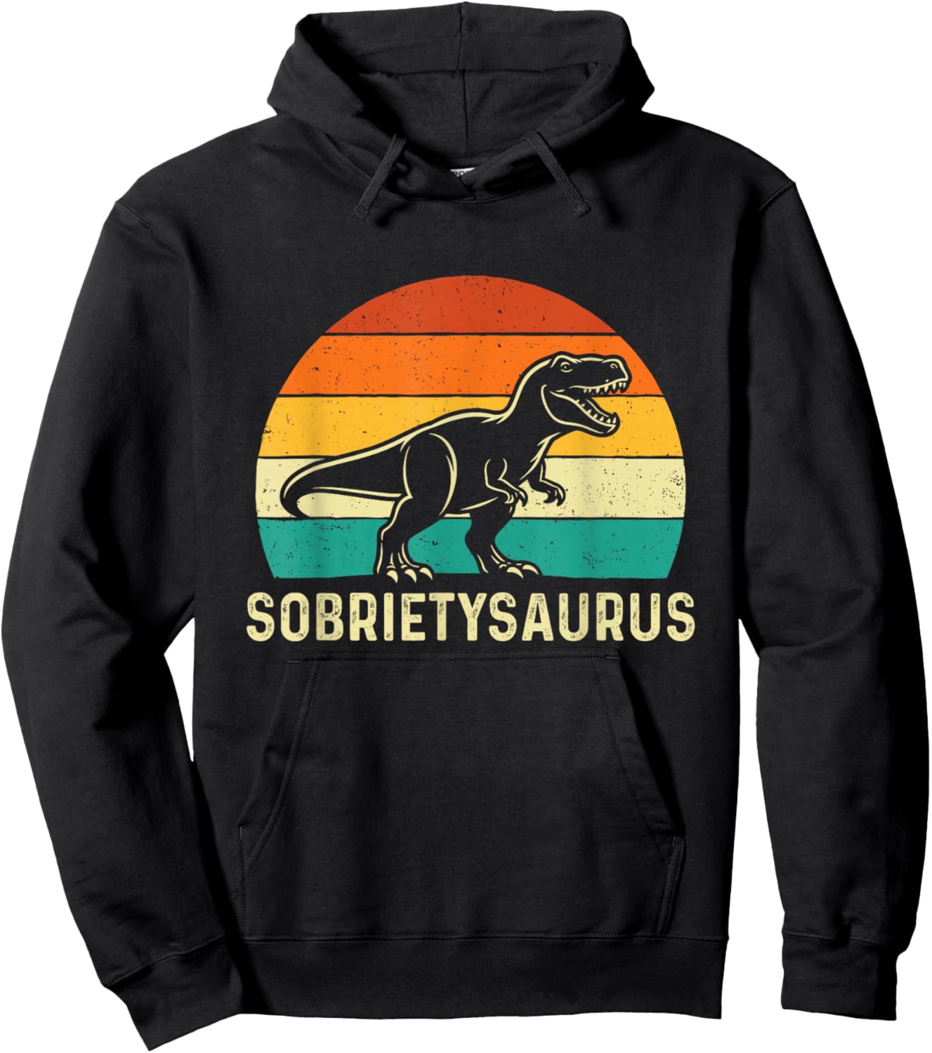 Sobrietysaurus - Sober Sobriety Anniversary AA NA Hoodie - Hoodie | Black