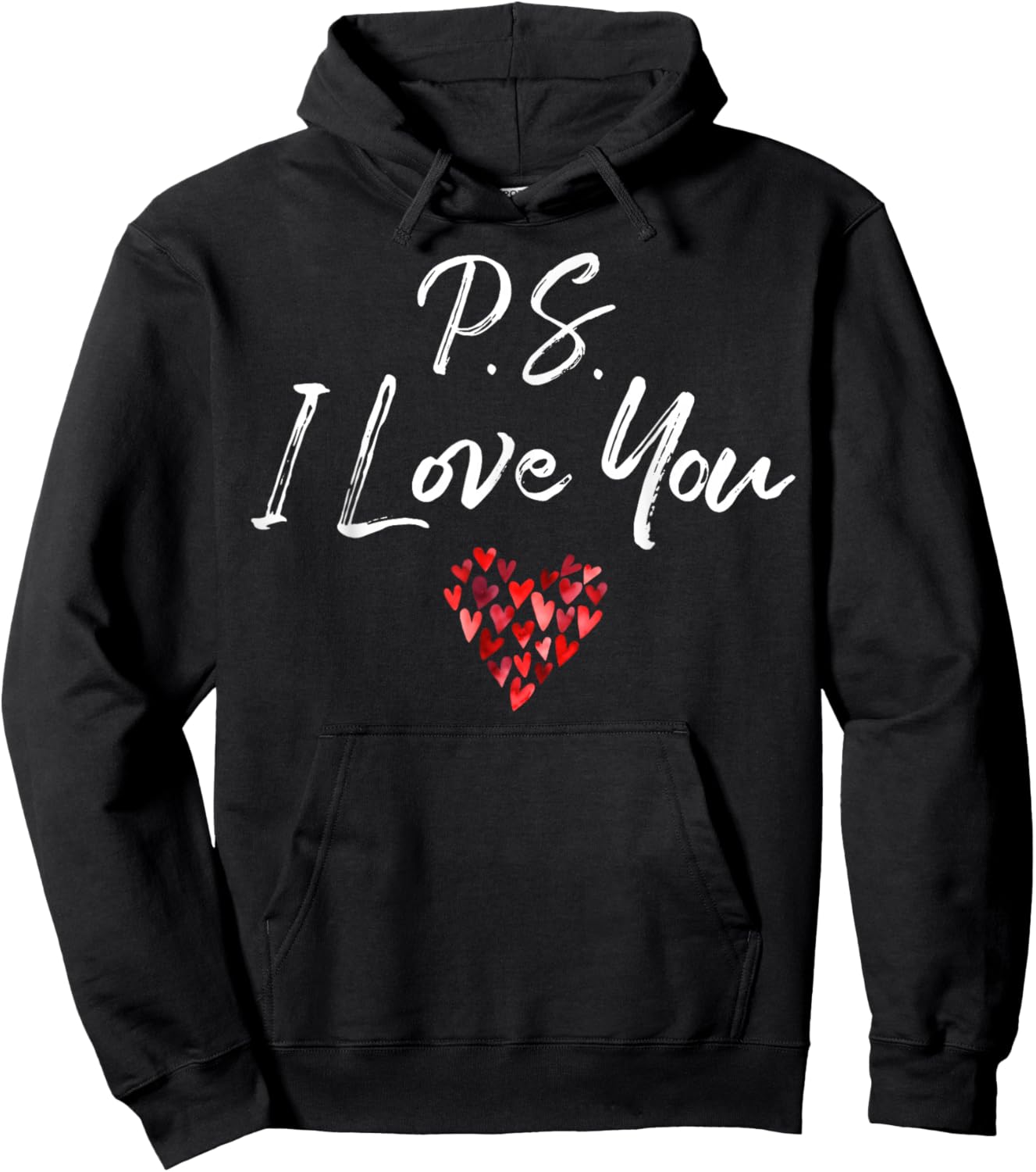 PS I Love You Day Purple Heart Valentine's Day Women Men Kid Hoodie - Hoodie | Black