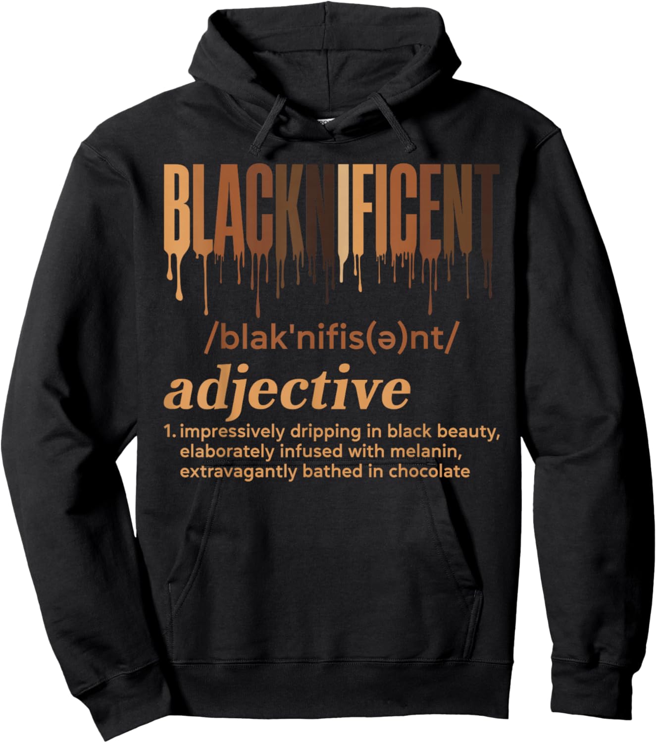 Blacknificent Definition Melanin Pride Black History Month Hoodie - Hoodie | Black