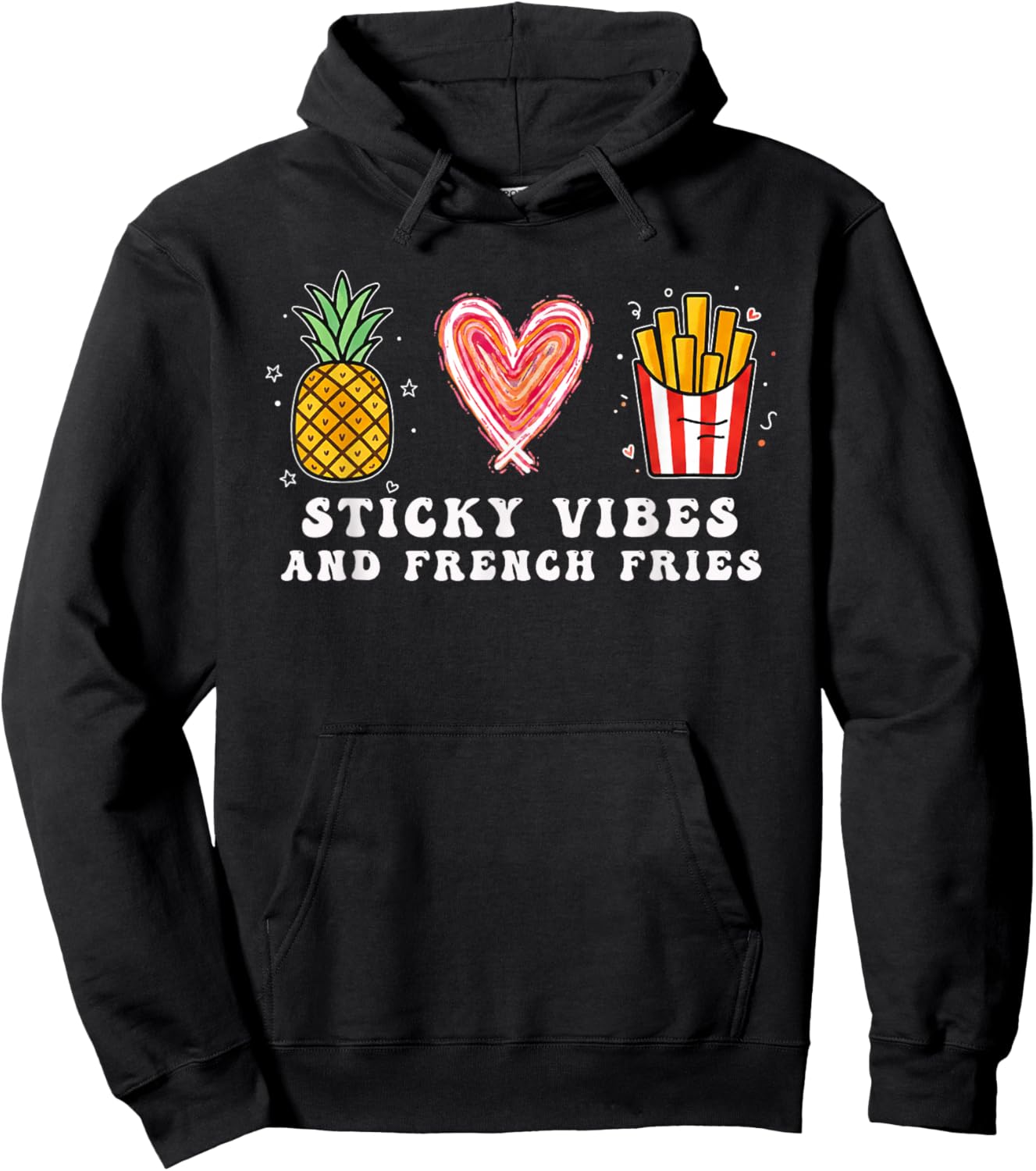 IVF Pregnancy Mom Transfer Day Sticky Vibes & French Fries Hoodie - Hoodie | Black