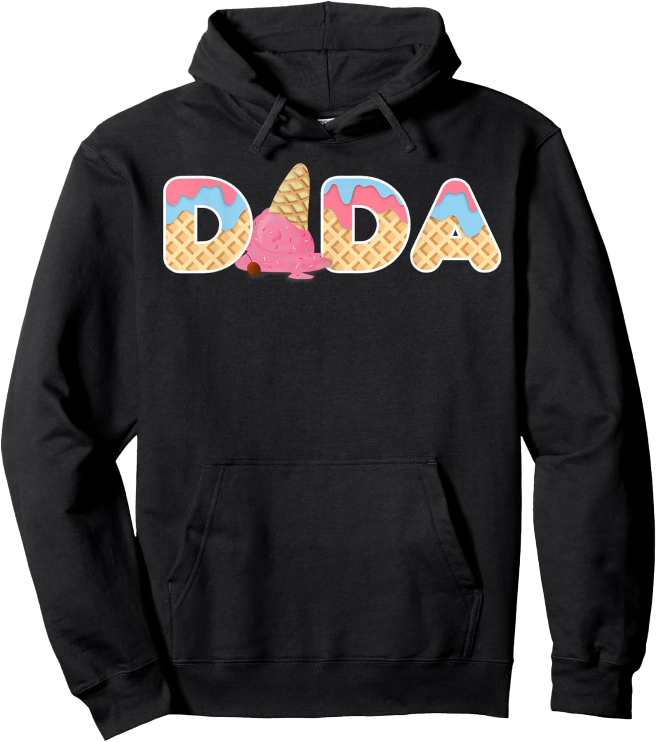 Ice Cream Dada 1st Birthday Matching Family Hoodie - Hoodie | Black