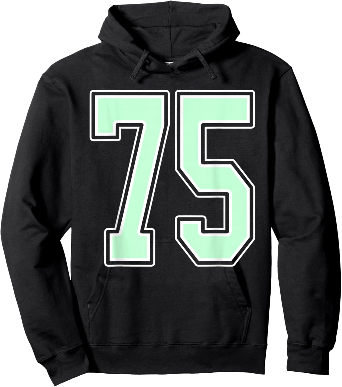 Cute Mint Green Number 75 Jersey Player Uniform #75 Fan Hoodie - Hoodie | Black