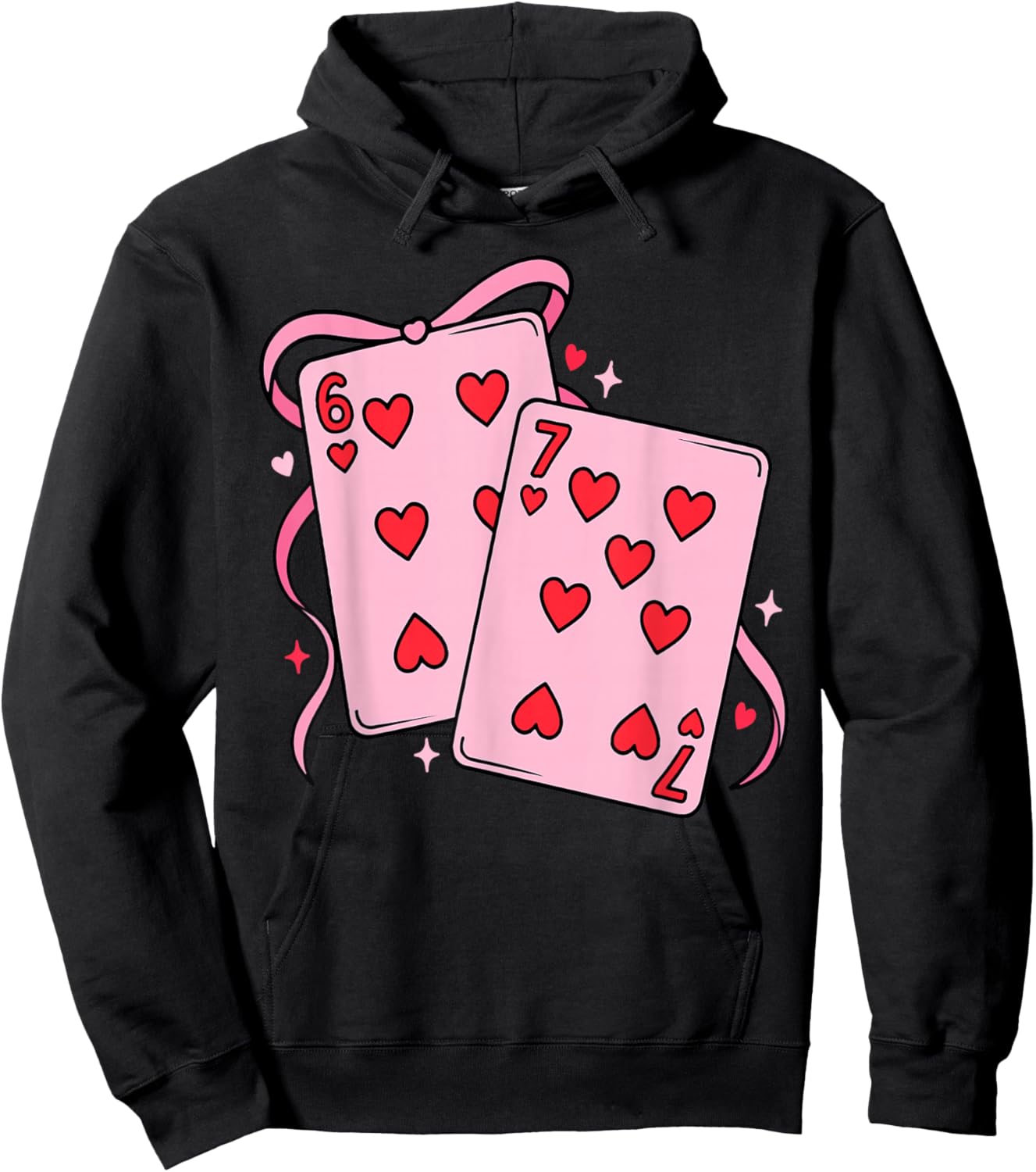 Playing Card Valentine’s Day 67 Preppy Six Seven 67 Meme Hoodie - Hoodie | Black