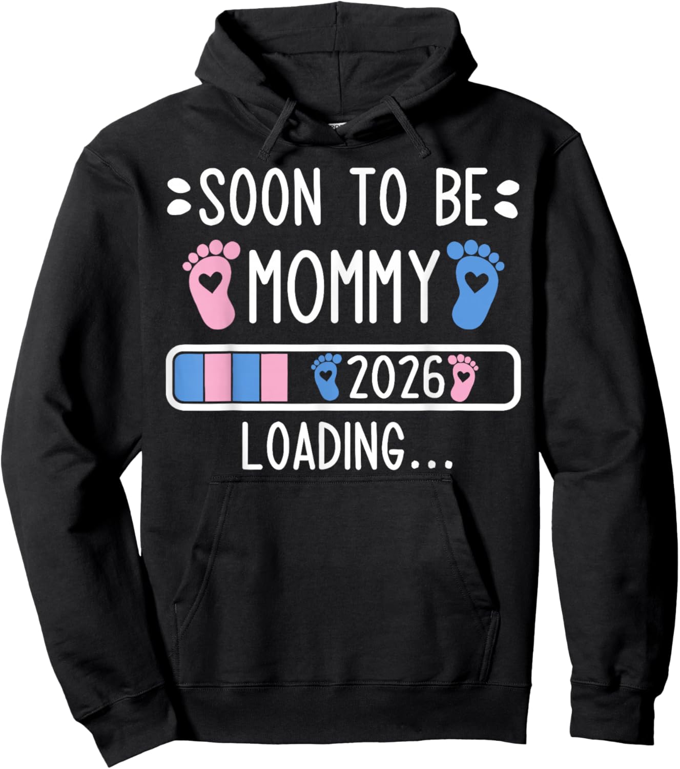 Soon to Be Mommy Est 2026 Loading Pregnancy Announcement Hoodie - Hoodie | Black