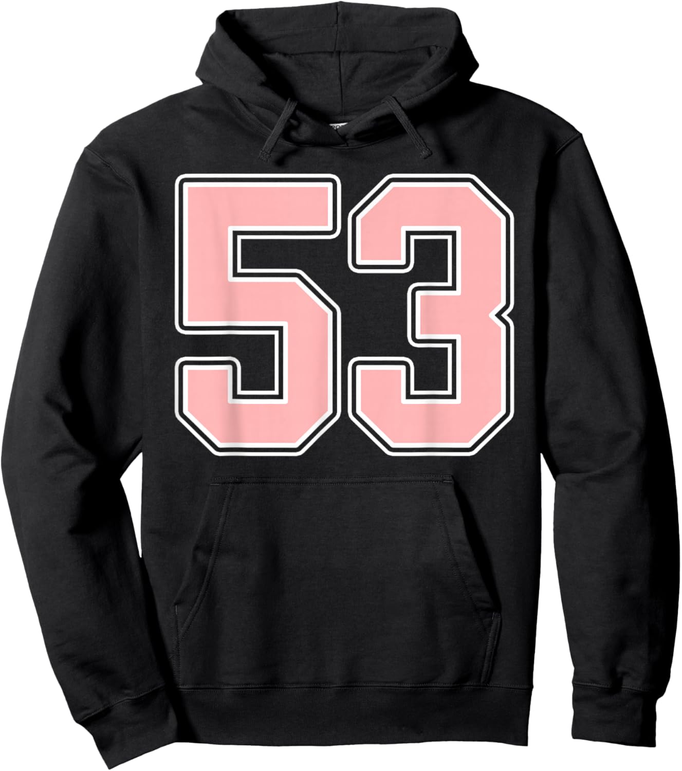 Cute Pink and White Number 53 Jersey Player Uniform #53 Fan Hoodie - Hoodie | Black