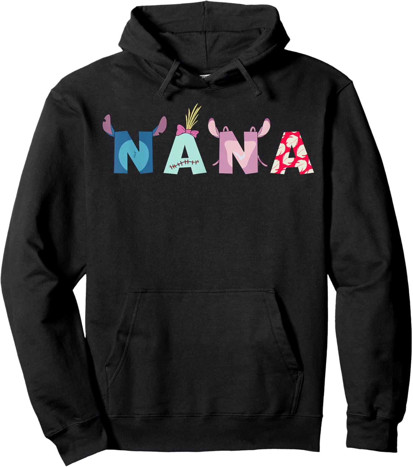 Disney Lilo & Stitch Nana Mother's Day Birthday Family Trip Hoodie - Hoodie | Black