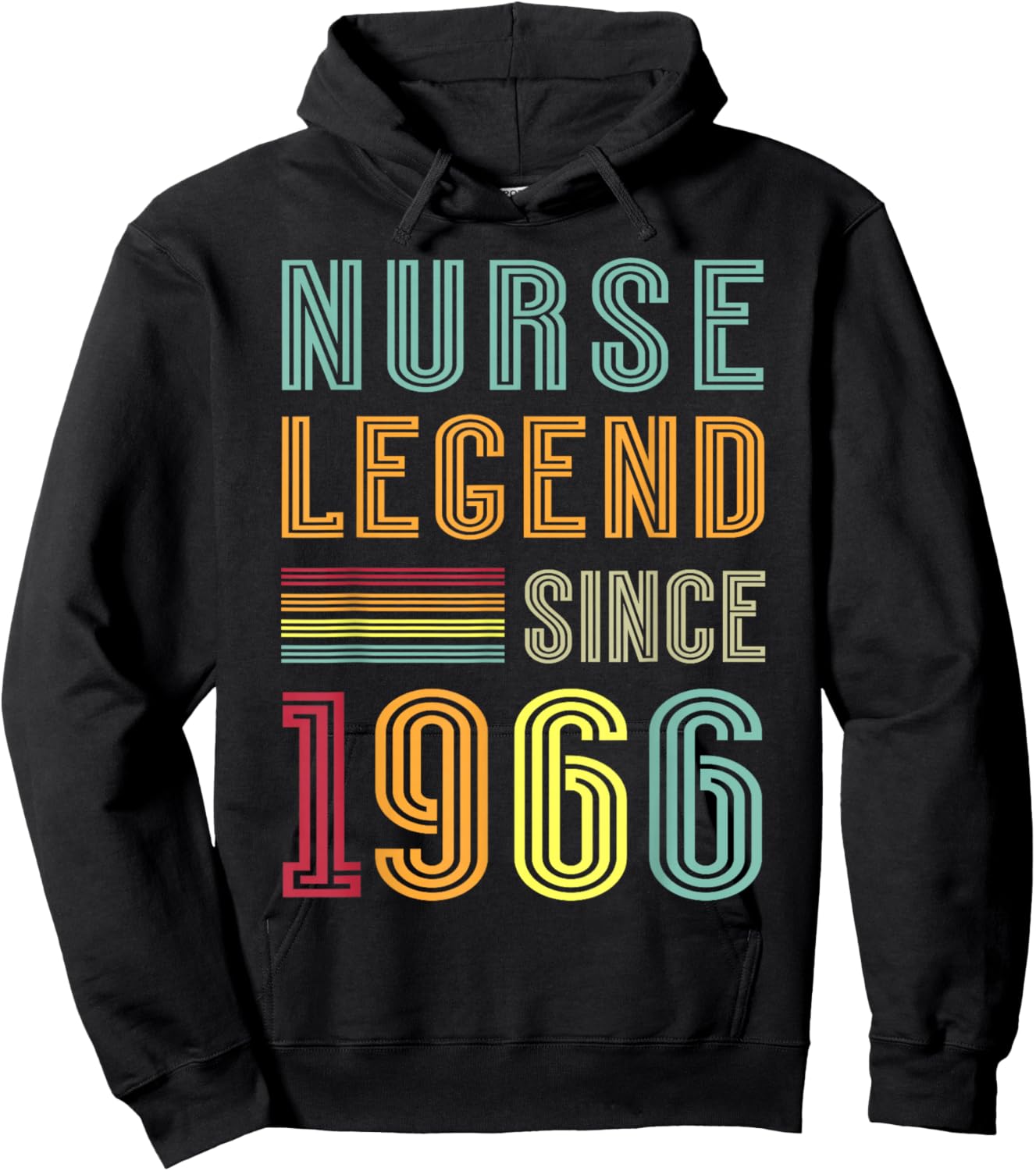 Nursing Legend 1966 Hospital Crew 60th Birthday Nurse Hoodie - Hoodie | Black