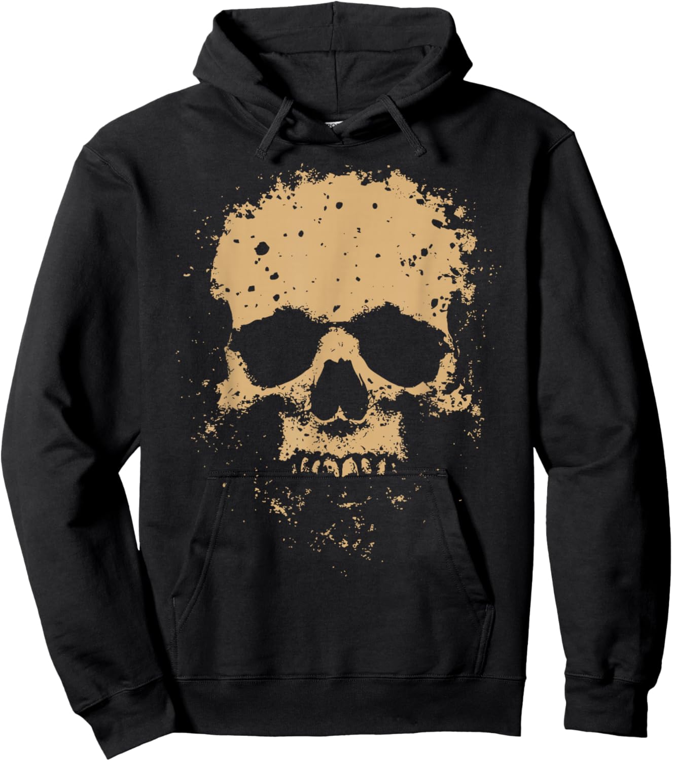 Big Skull Only Graphic Grunge Distressed Vintage Rugged Hoodie - Hoodie | Black