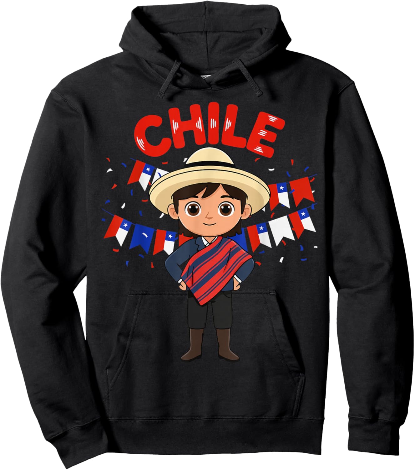Chile Chilean Boy Traditional Outfit Wear Flag Heritage Hoodie - Hoodie | Black