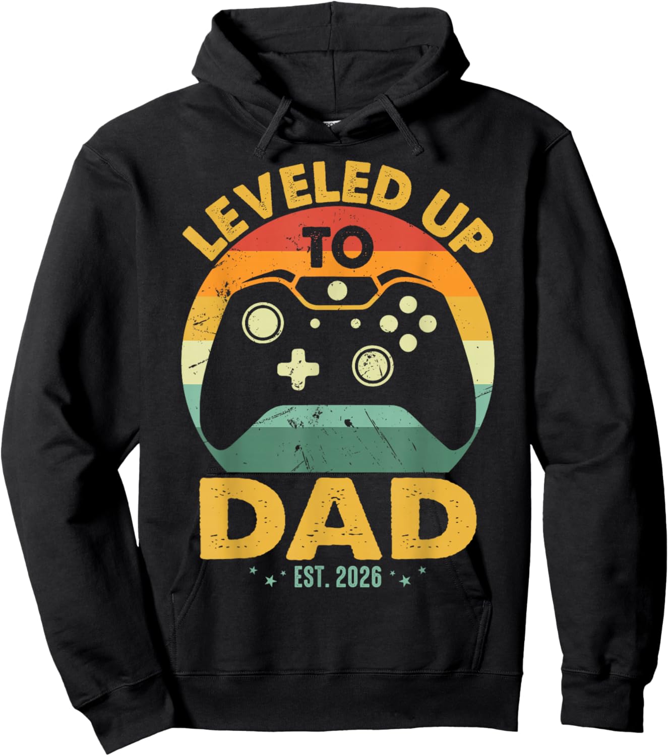 I Leveled Up to Dad Est. 2026 Promoted to Daddy New Father Hoodie - Hoodie | Black