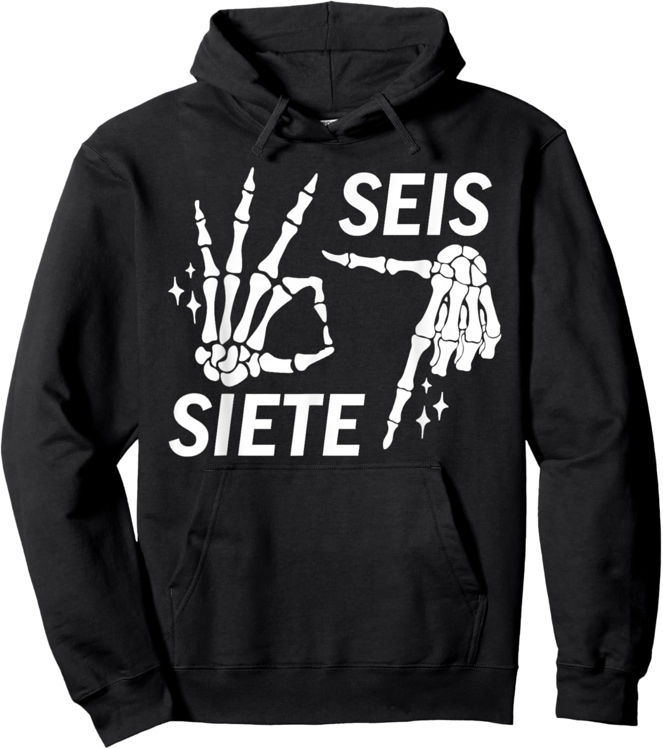 Funny Six Seven Spanish SEIS Siete Hoodie - Hoodie | Black