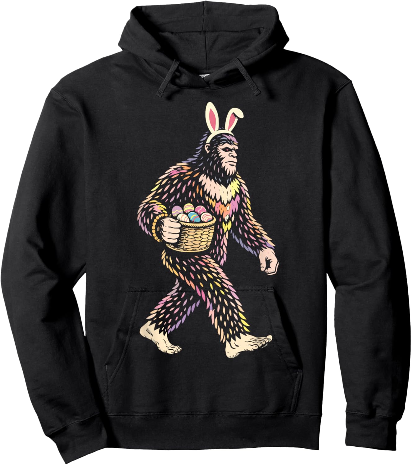 Easter Bigfoot Sasquatch Bunny Eggs Hoodie - Hoodie | Black