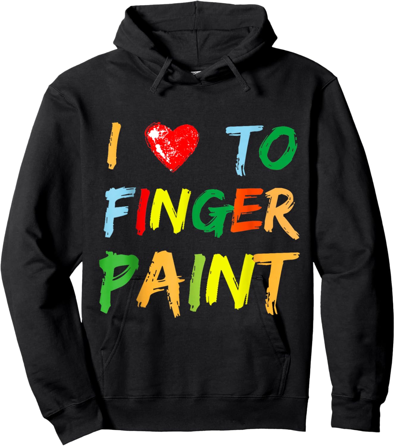 I Heart Love to Finger Paint I'm Paint Cute Couple Valentine Hoodie - Hoodie | Black