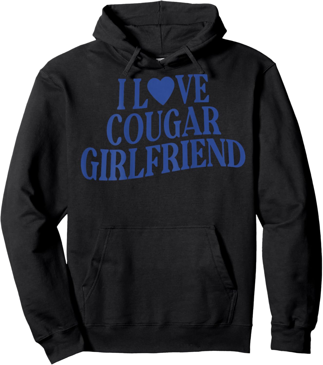 I Love My Cougar Girlfriend Back Print Boyfriend Saying Hoodie - Hoodie | Black