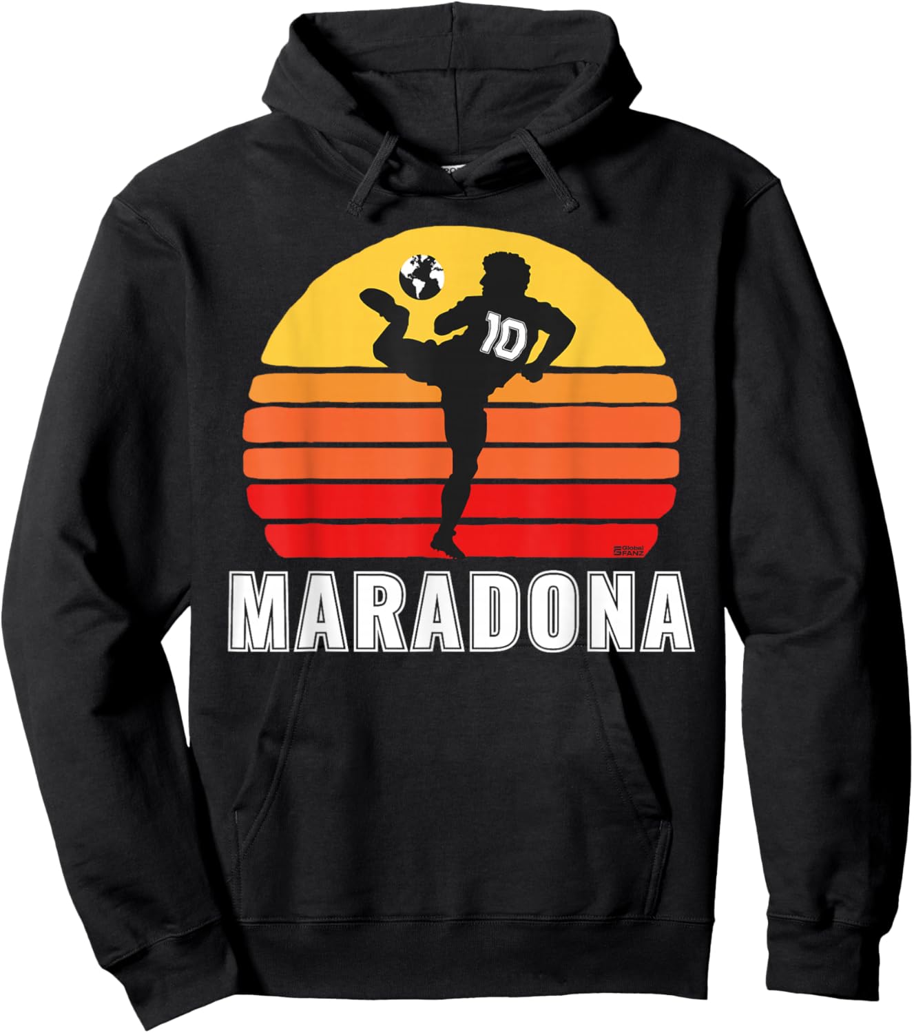 Diego Maradona Taquito Football Move #10 Soccer 80s Sunset Hoodie - Hoodie | Black