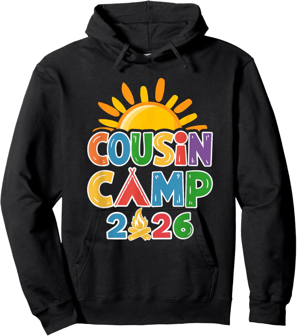 Cousin Camp 2026 Family Vacation Summer Camping Crew Hoodie - Hoodie | Black