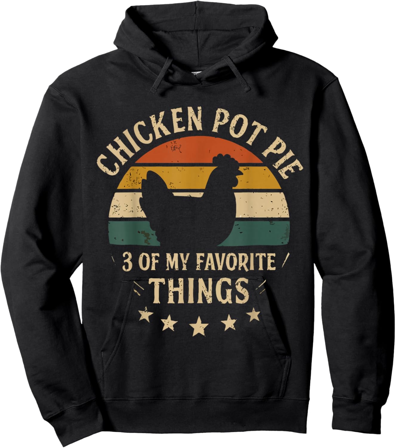 Funny Chicken Pot Pie Humor Retro Food Sarcastic Saying. Hoodie - Hoodie | Black