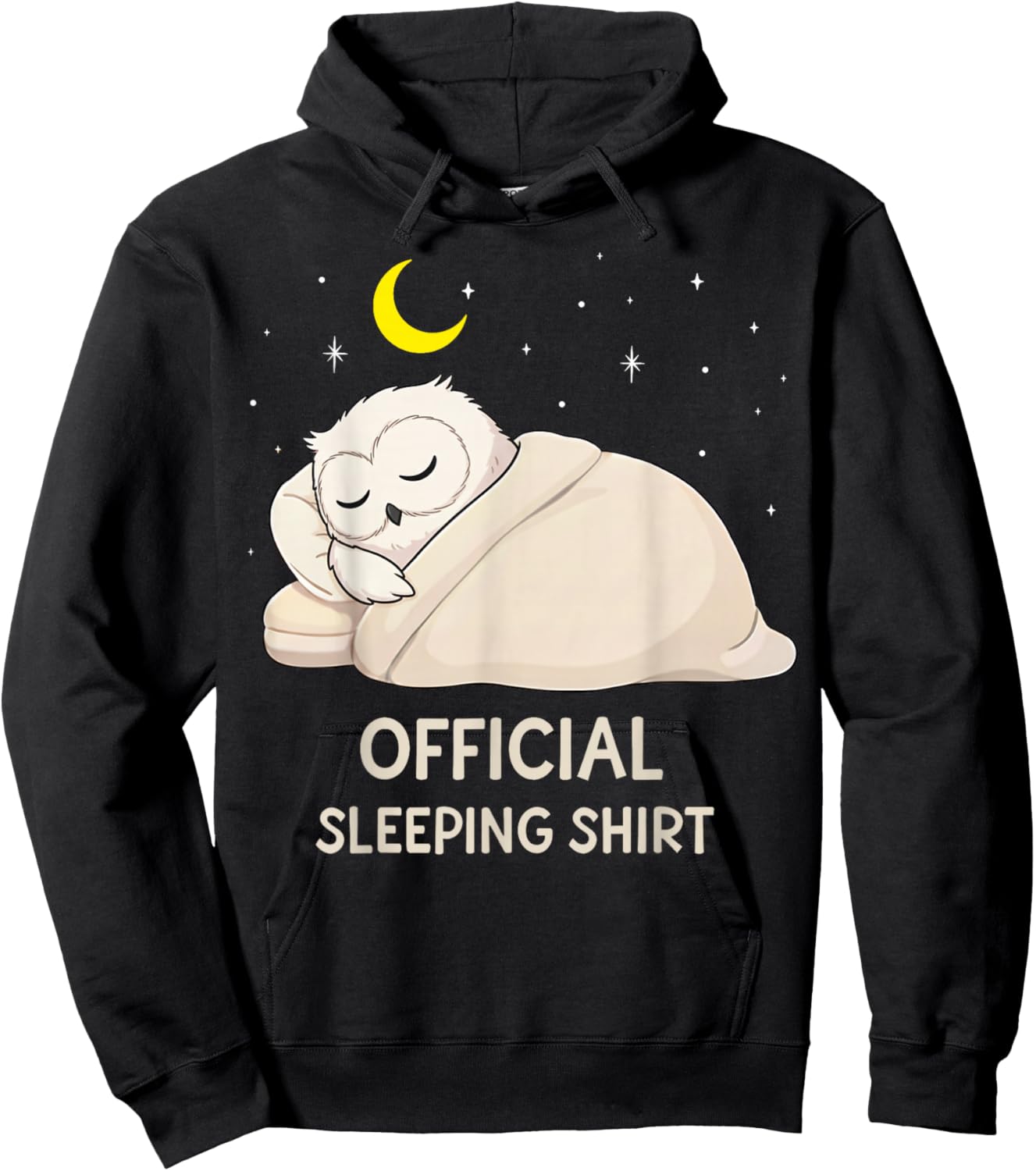 Funny White Owl Official Sleepshirt Pajama Zoo Boys Girls Hoodie - Hoodie | Black