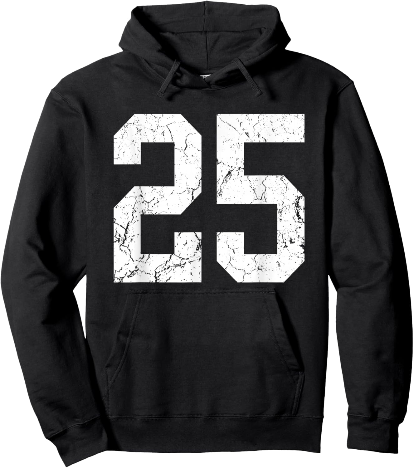 Distressed White Number 25 Jersey Player Uniform #25 Hoodie - Hoodie | Black
