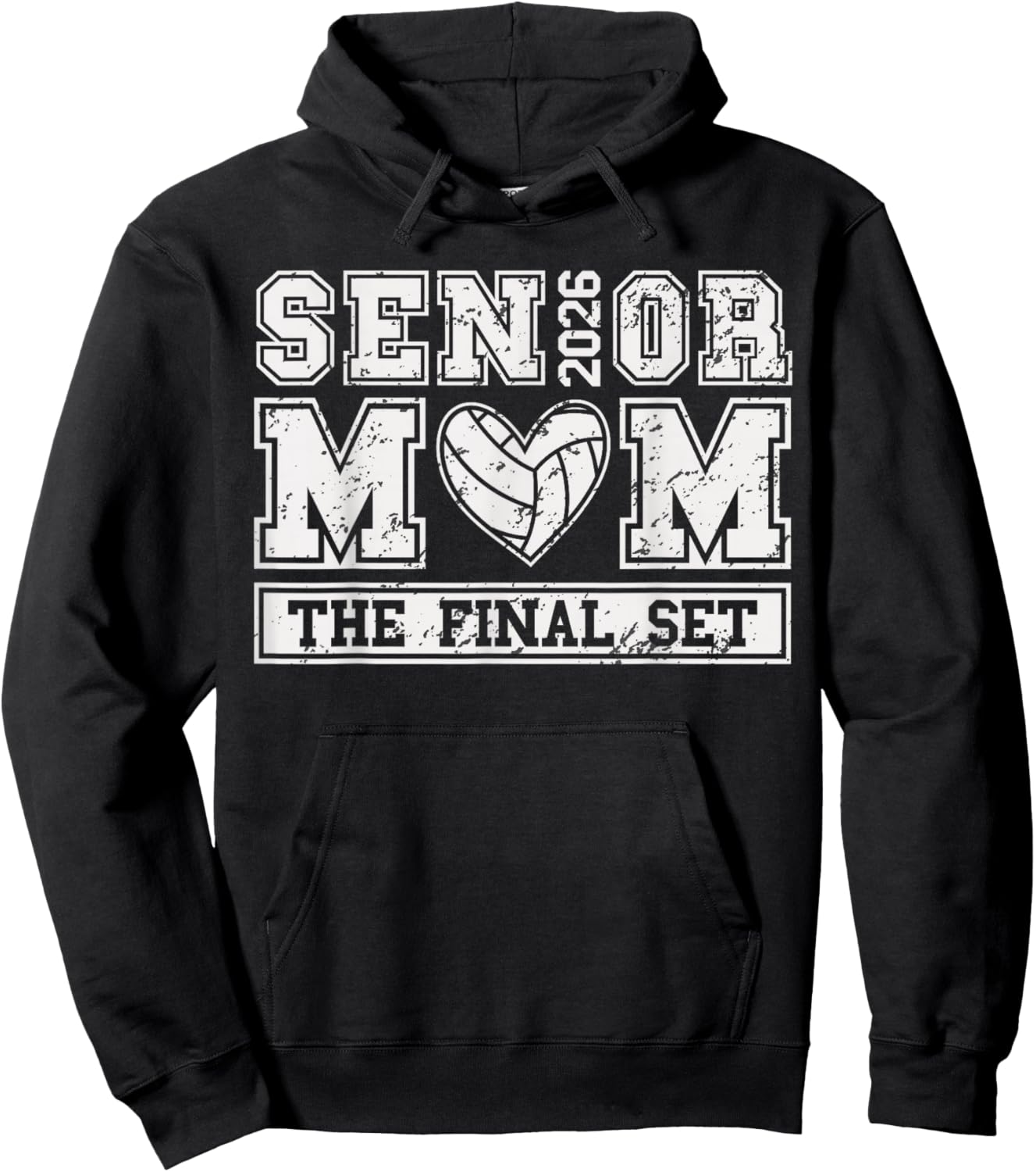Volleyball Senior Mom Class of 2026 Volleyball The Final Set Hoodie - Hoodie | Black