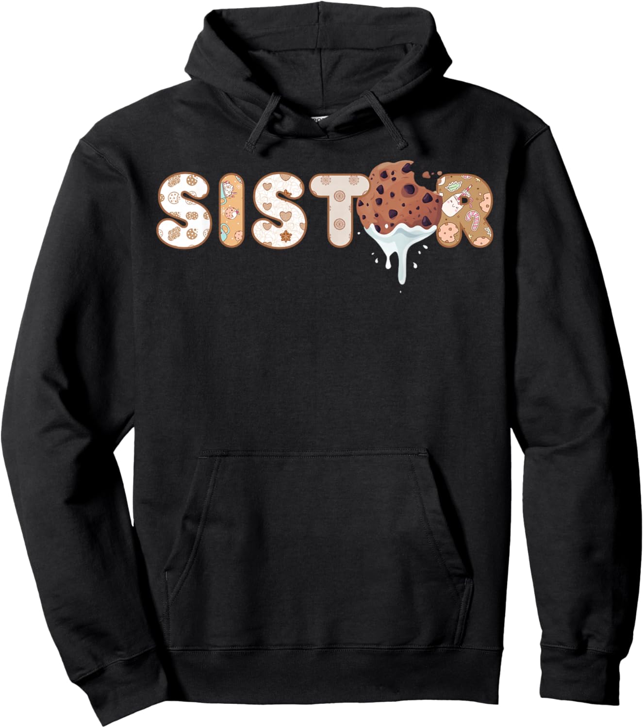 Cookies Sister 1st Birthday Milk Party Family Matching Hoodie - Hoodie | Black