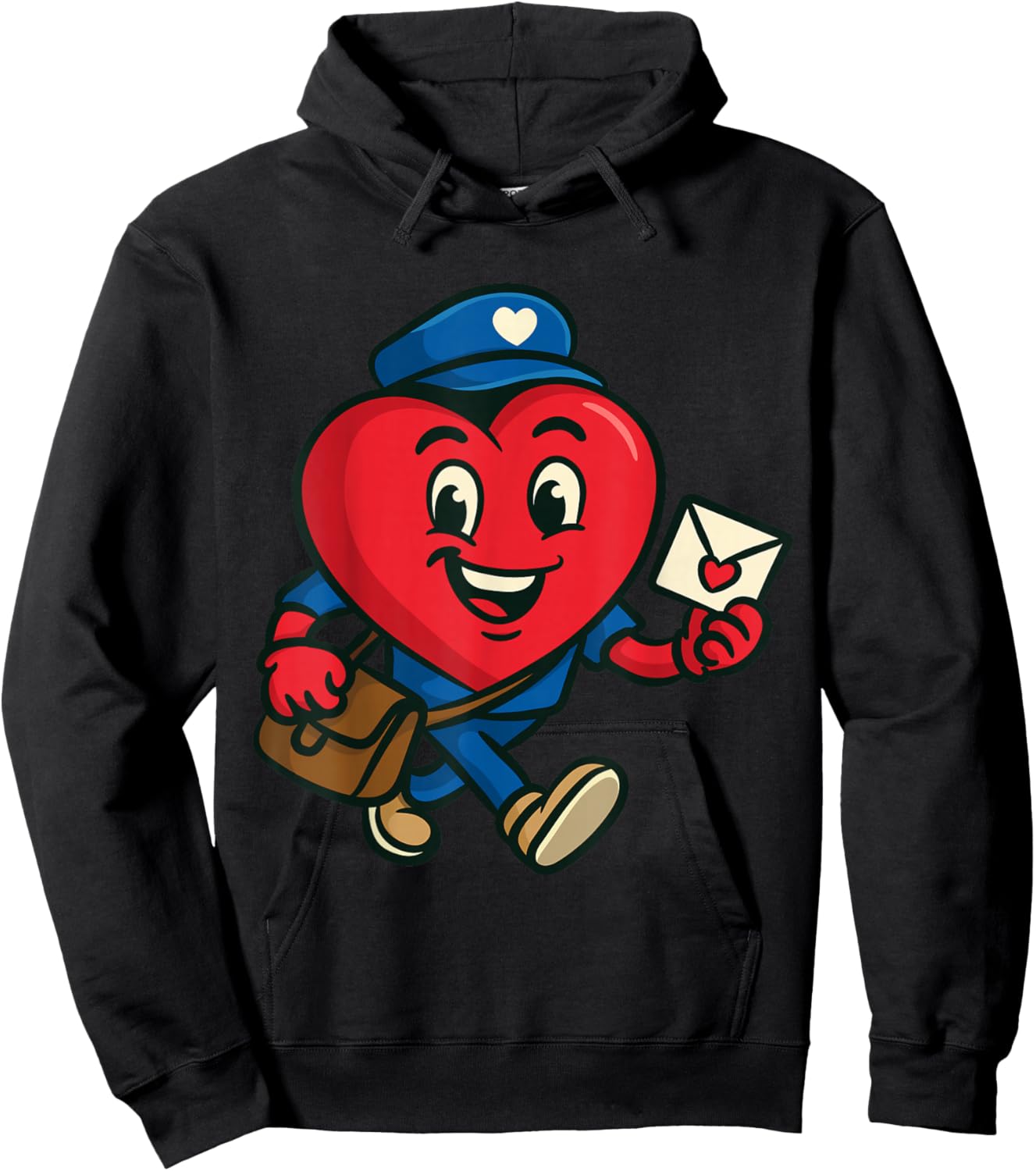 Heart Postal Worker Valentine's Day Mail Delivery Hoodie - Hoodie | Black