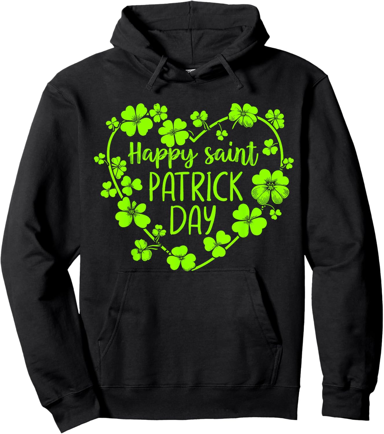 Happy St Patricks Day Lucky Shamrock Irish Party Men Women Hoodie - Hoodie | Black