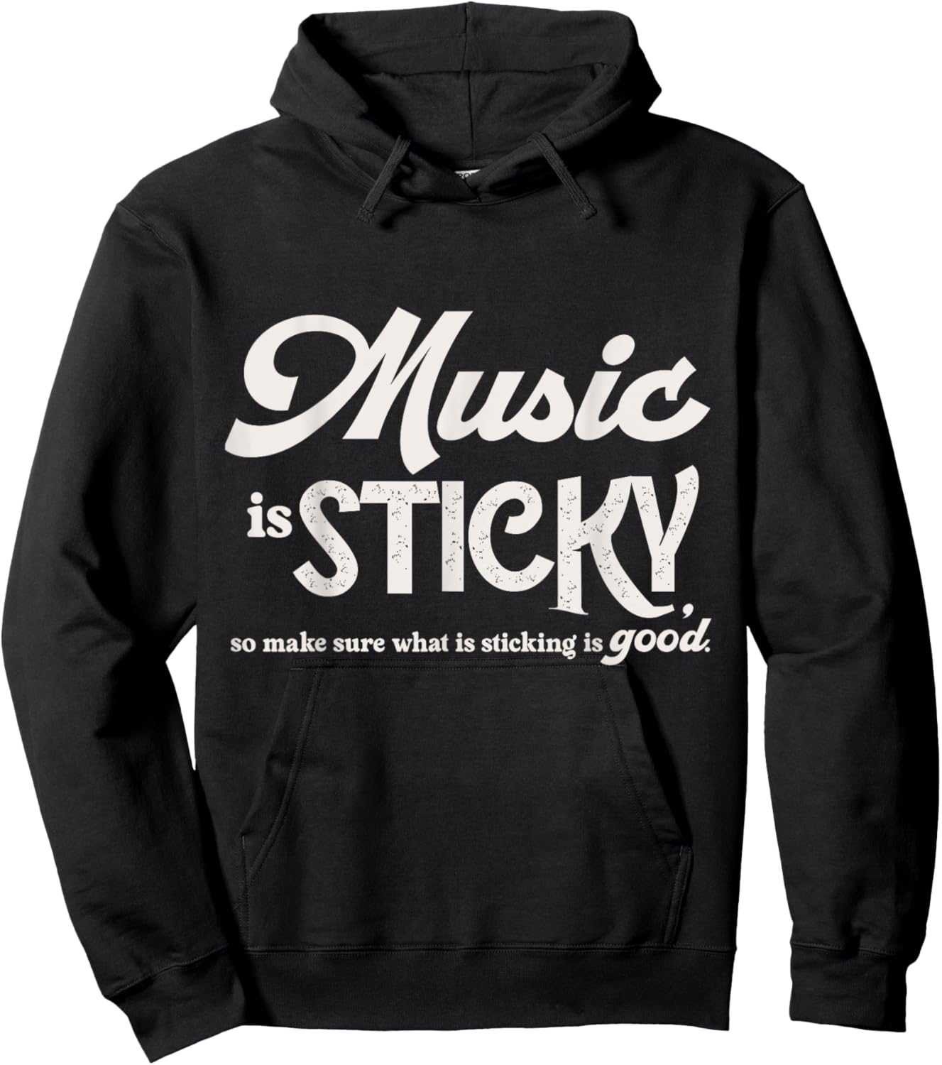 Music is Sticky Retro Hoodie - Hoodie | Black