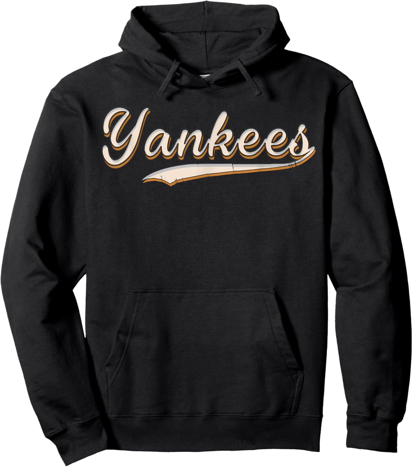 Vintage Yankees Retro Style 70s 80s First Name Personalized Hoodie - Hoodie | Black