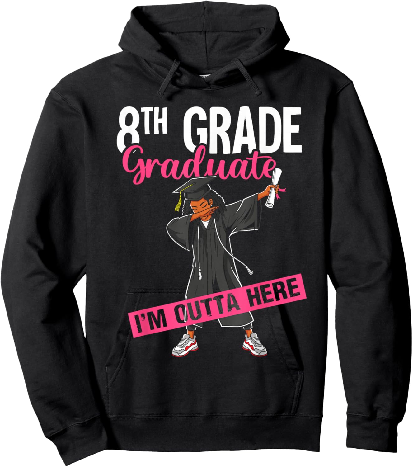 8th Grade Graduate 2026 Dab Black Girl Graduation Class 26 Hoodie - Hoodie | Black