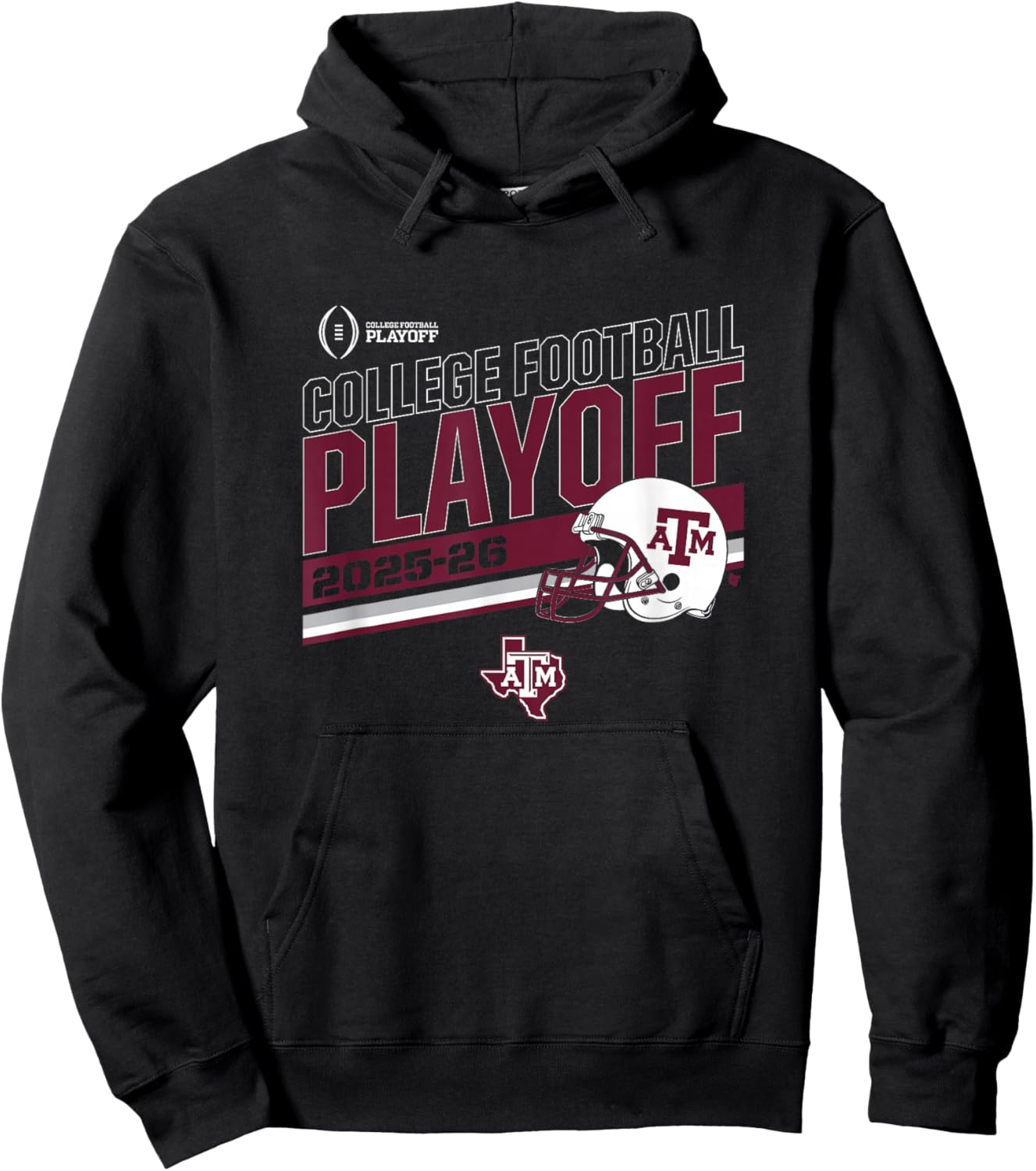 Texas A&M Aggies College Football Playoff Stripe 2025 Hoodie - Hoodie | Black