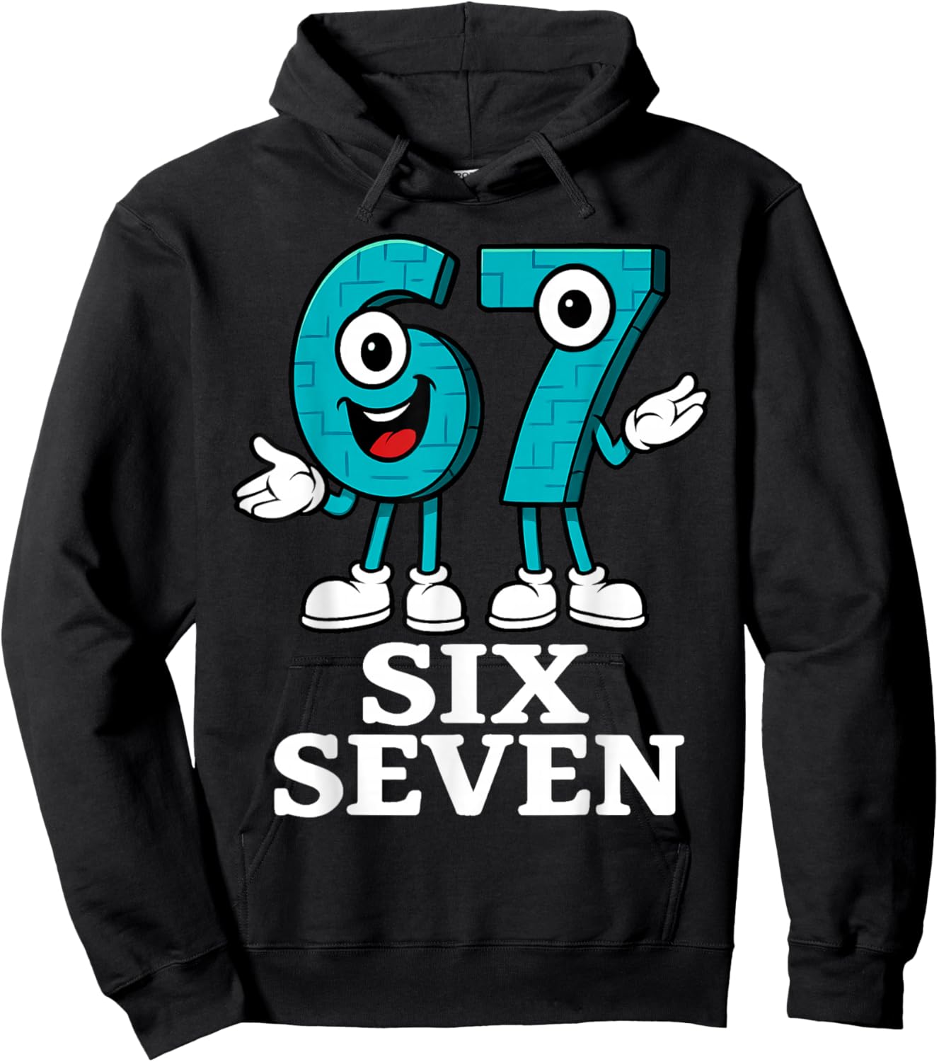 67 Six Seven 6-7 - Funny Italian Brainrot Kids Gaming Meme Hoodie - Hoodie | Black
