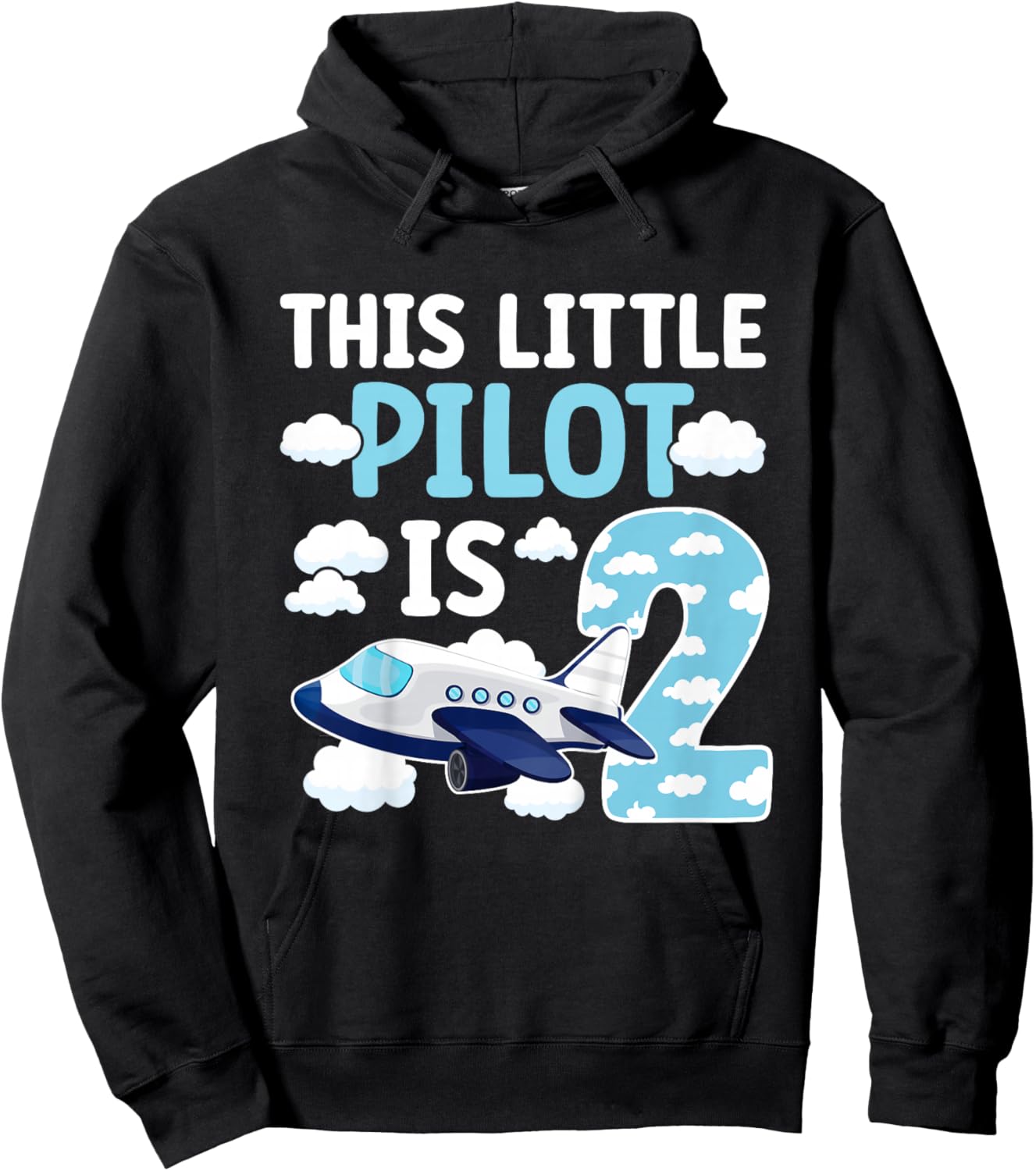 2nd Airplane Birthday Party Two Year Old Pilot Birthday Hoodie - Hoodie | Black
