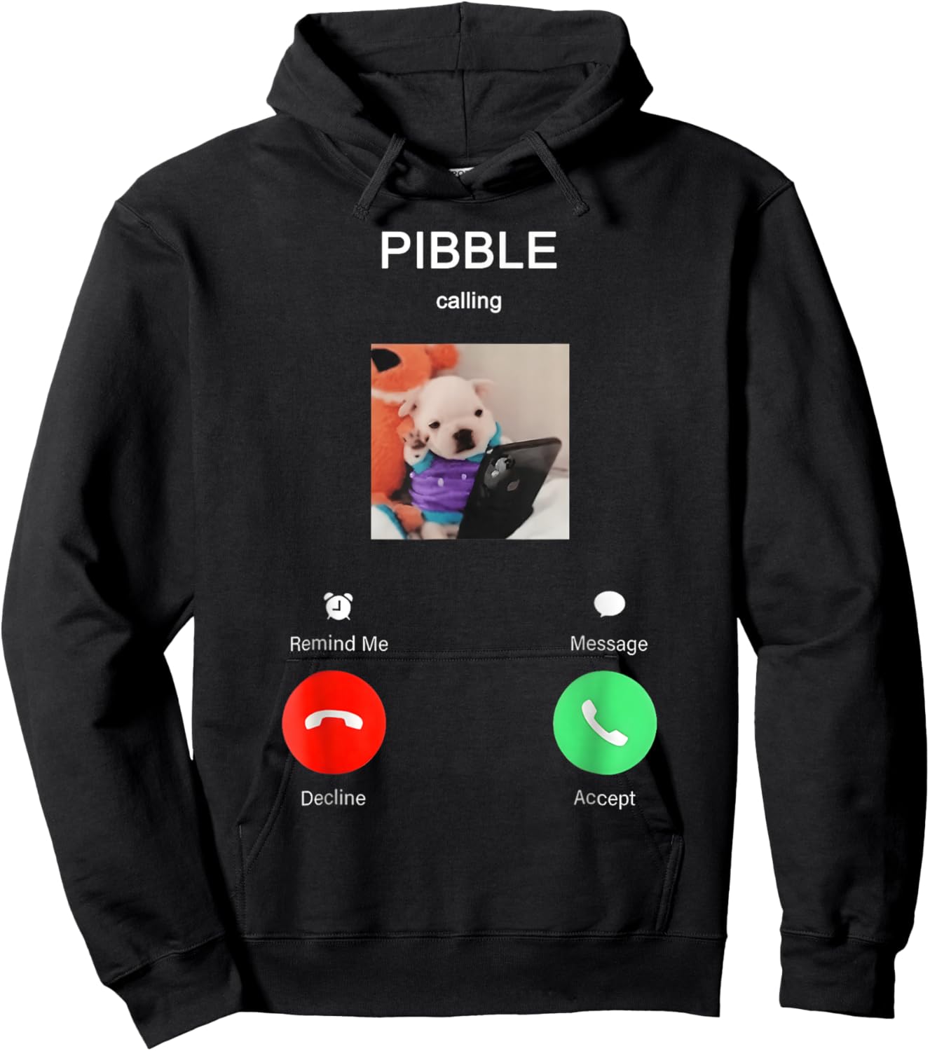 Pibble is Calling Funny Meme for Meme Fans Dog Lovers Hoodie - Hoodie | Black