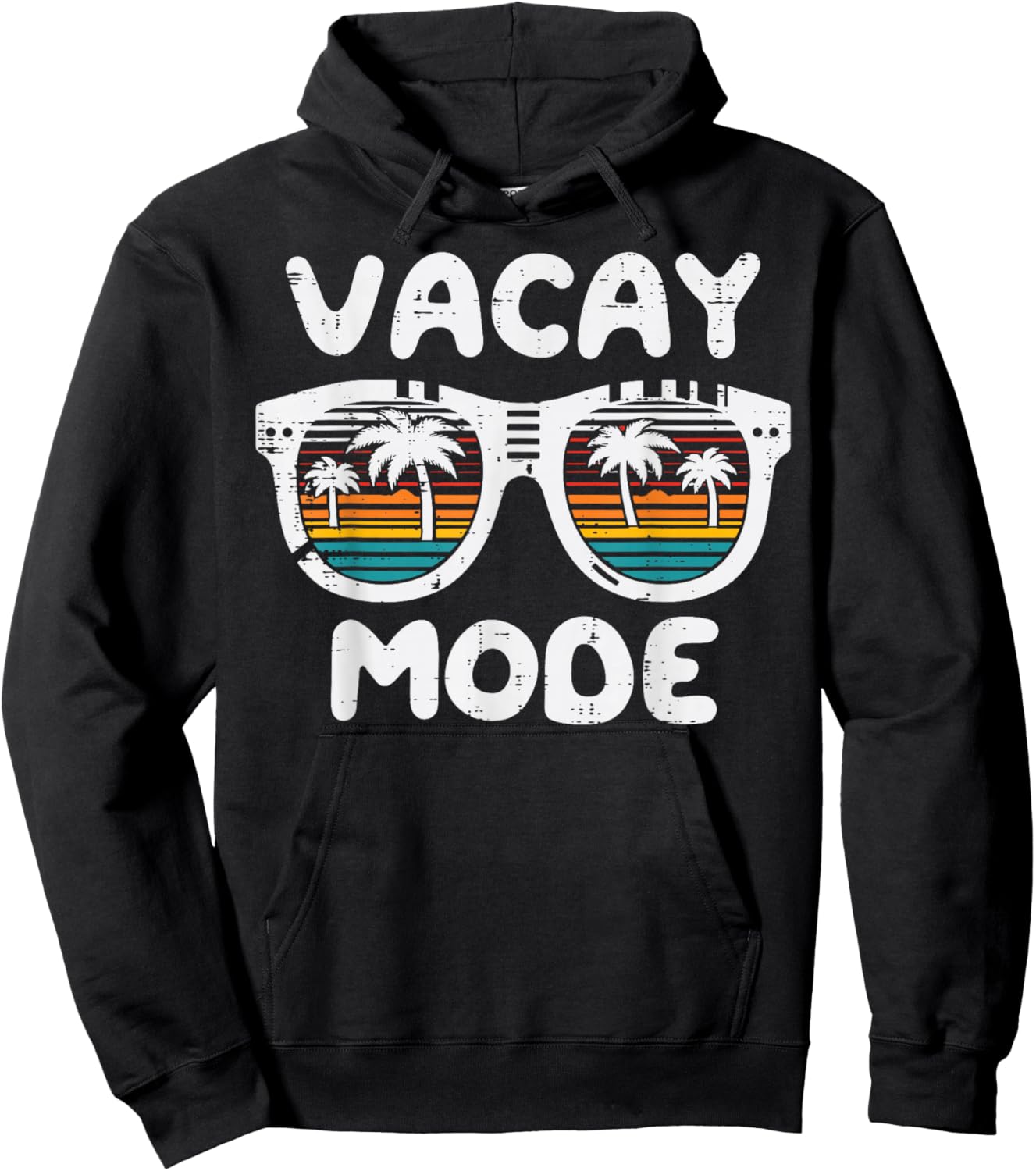 Summer Vacay Mode Sunglasses Retro Vacation Women Men Kids Hoodie - Hoodie | Black