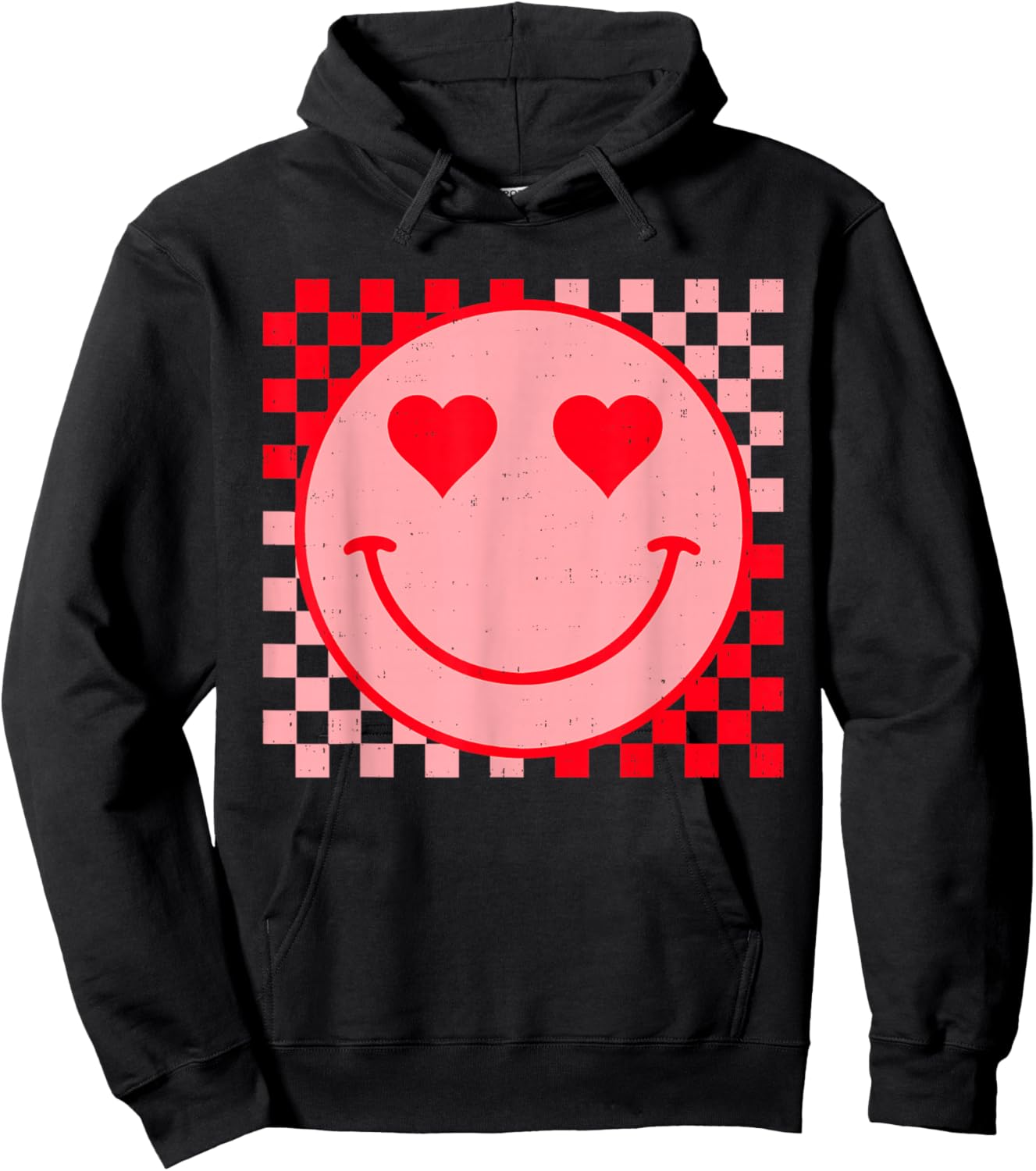 Retro Vintage Valentines Day Smile Face Men Women Girls Kids Hoodie - Hoodie | Black