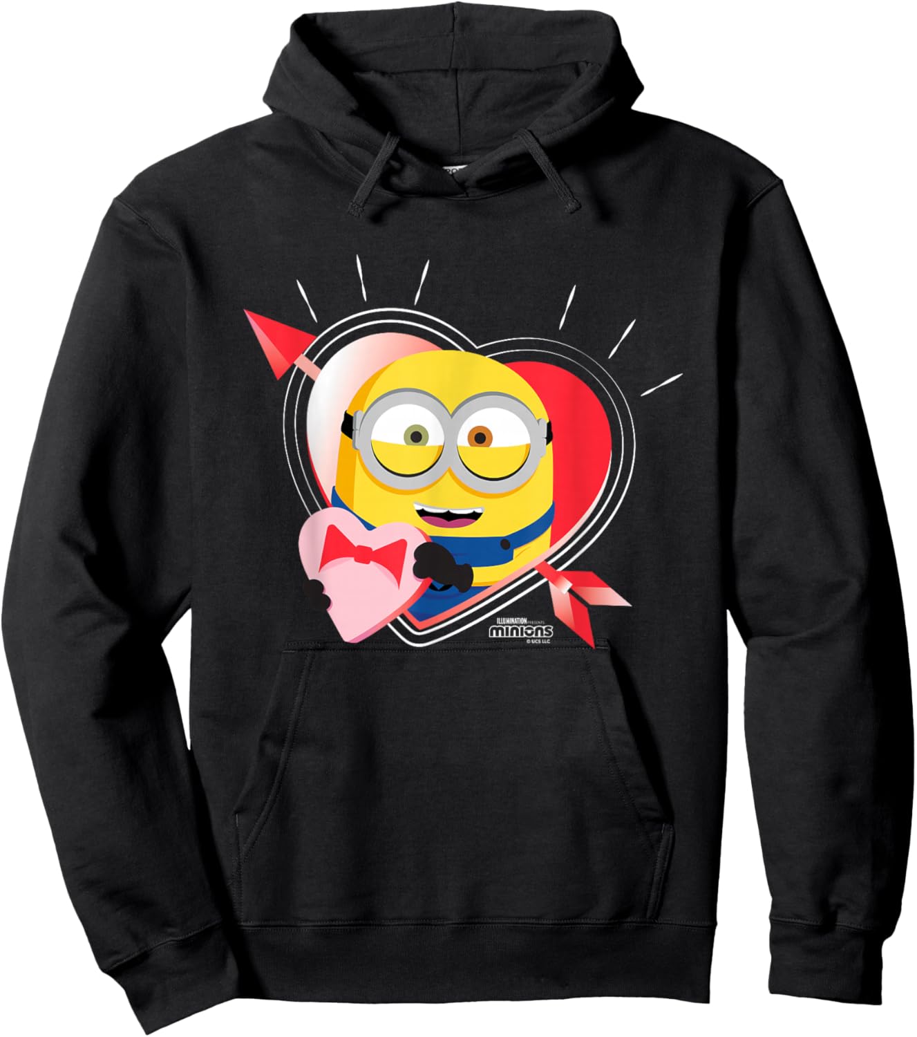Minions Heartfelt Valentine Hoodie - Hoodie | Black